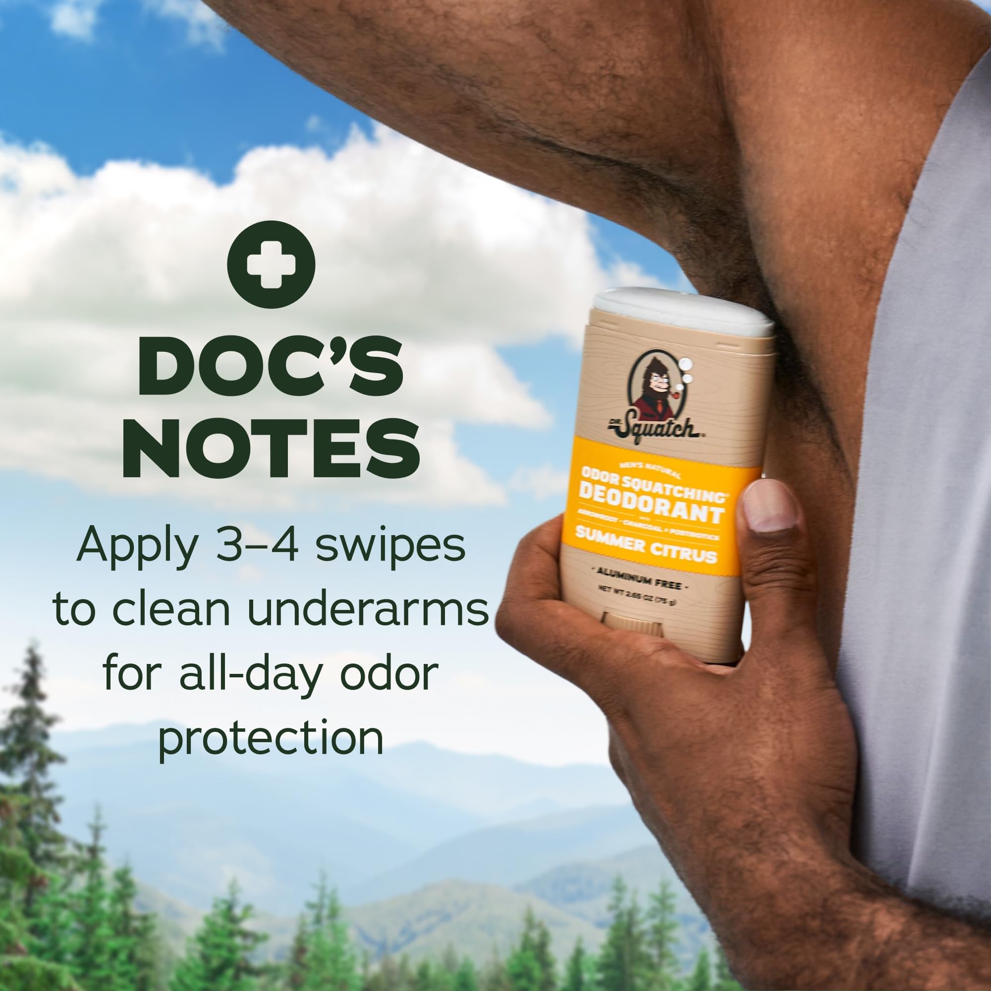 Dr. Squatch natural deodorant for men, 2-pack, with sleek packaging and visible product labels for effective body odor protection.