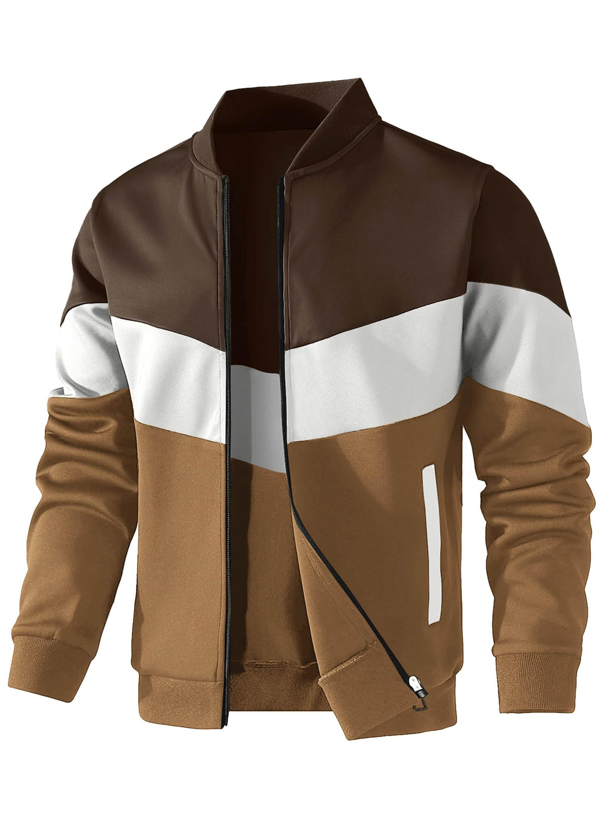 Mens Lightweight Jacket Casual Bomber Jacket Color Block - HYPESTFIT Official Imagery - 7