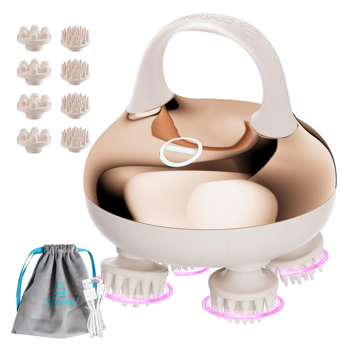 COMFIER Cordless Scalp Massager with Heat, Waterproof Electric Head Massager for Deep Scalp Cleansing, Hair Care & Daily