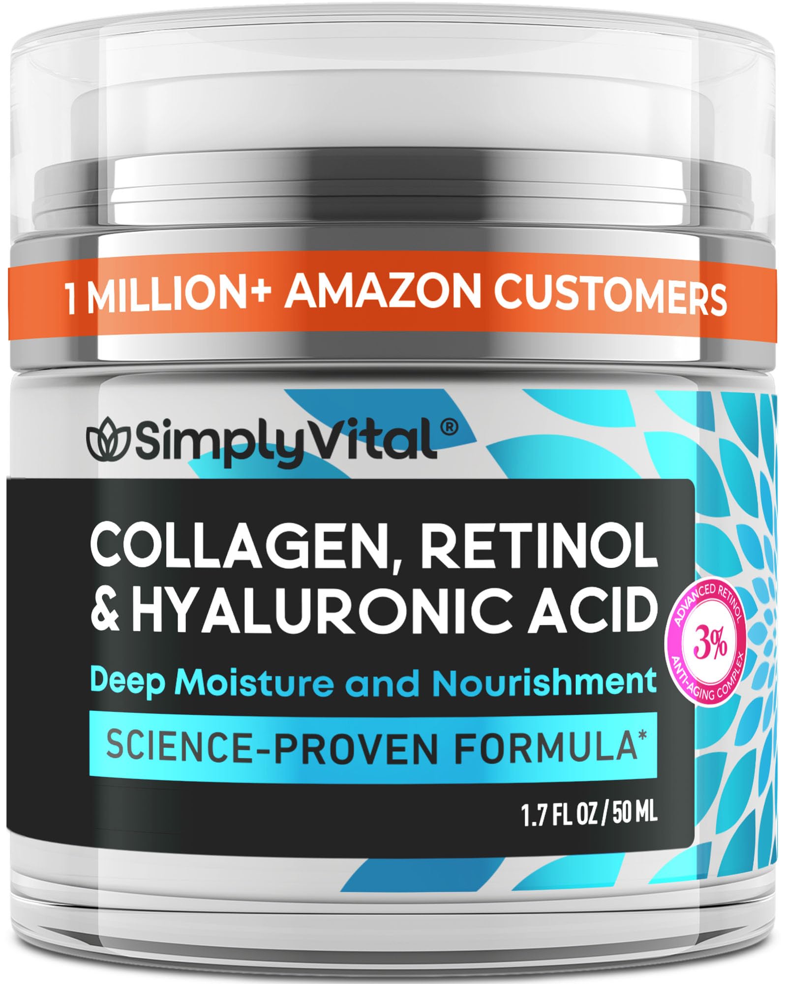 SimplyVital Face Moisturizer Retinol Collagen Hyaluronic Acid - Product Imagery