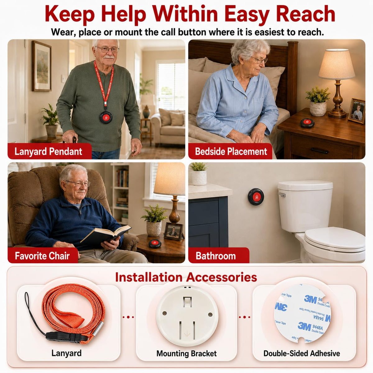 CallToU Caregiver Pager Call Button for Elderly Call Bell 2 - CallToU Official Imagery - 8
