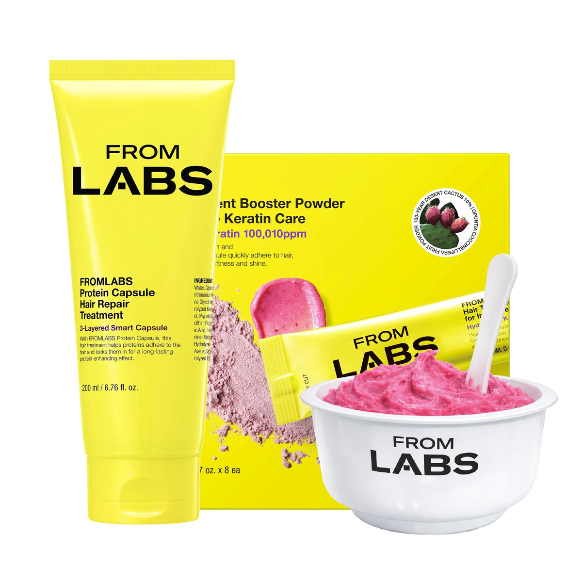 FROMLABS Deep Conditioning Protein Hair Mask Duo Set for Damaged Hair | Keratin Repair Treatment for Dry, Frizzy, Bleach