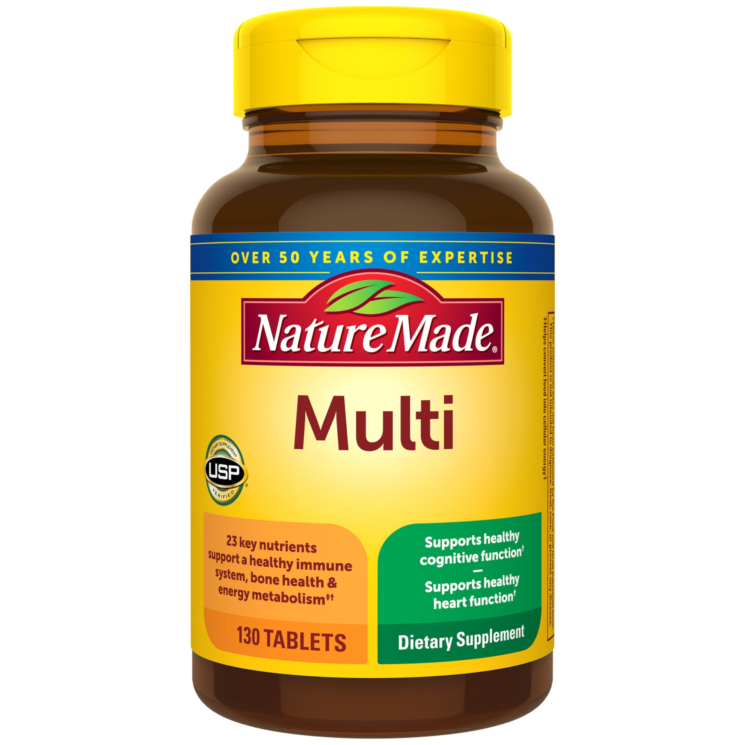 Nature Made Multivitamin Tablets with Iron, 130 Tablets - Product Imagery
