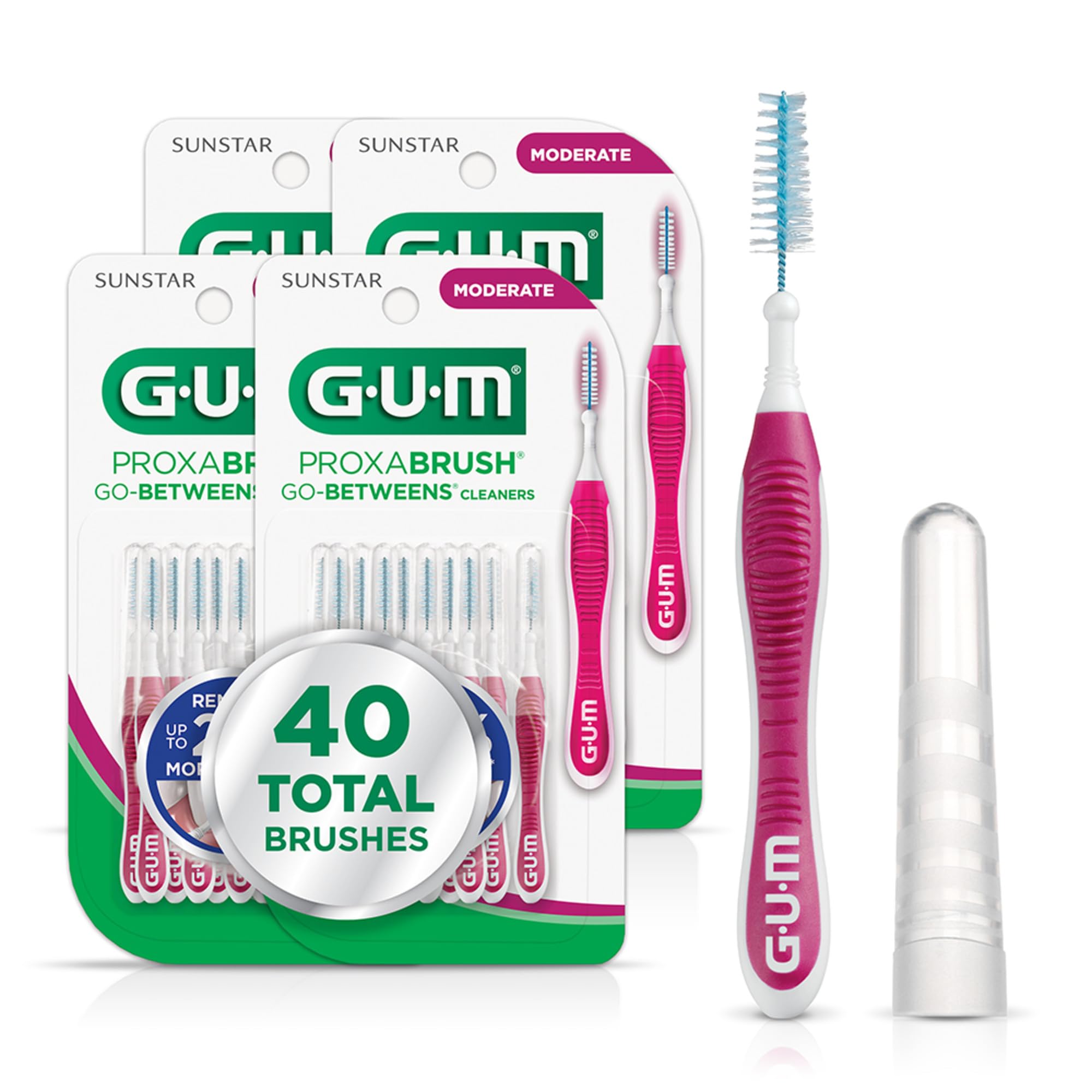 GUM Proxabrush Go-Betweens Moderate Interdental Brushes, 10 - Product Imagery