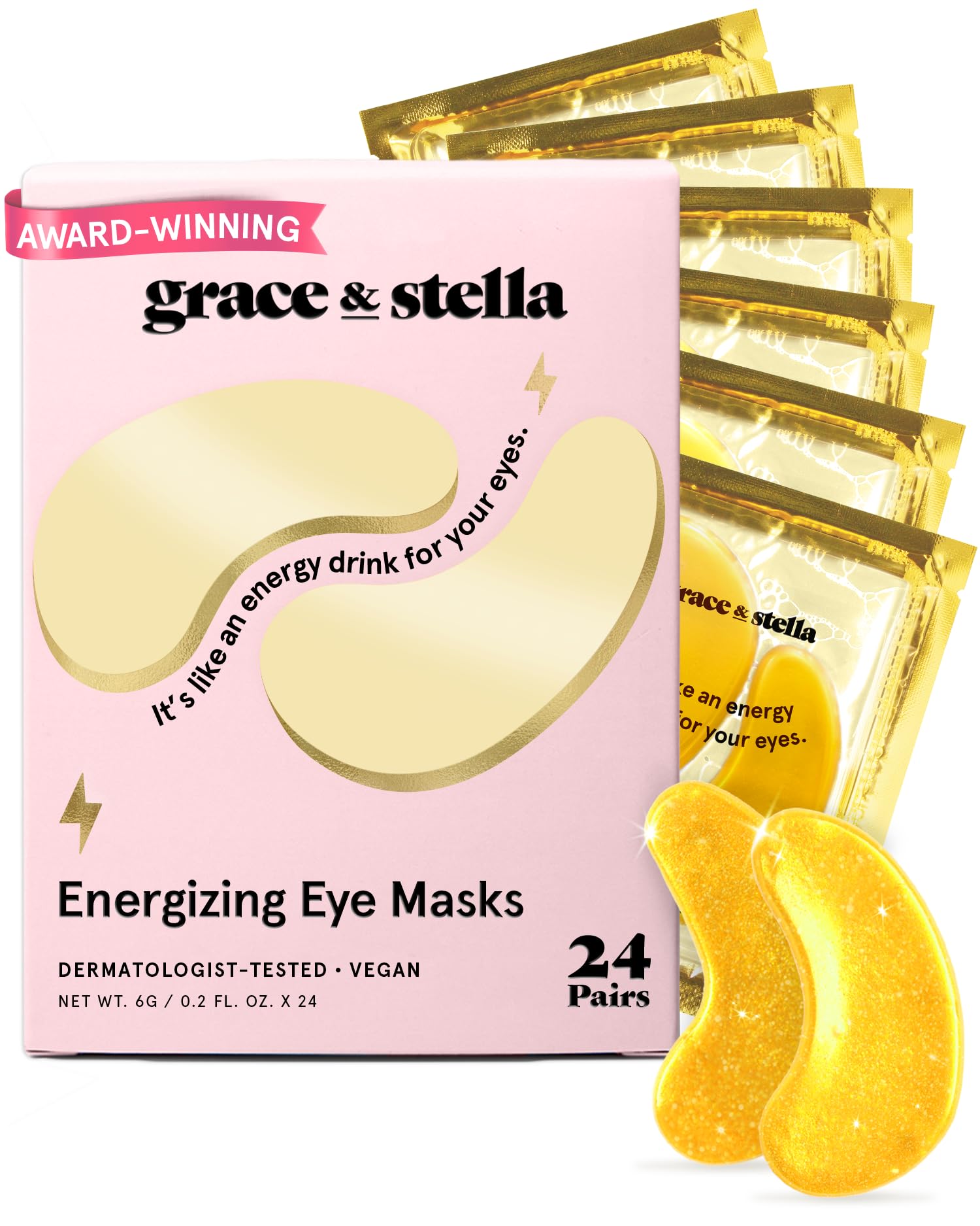 grace & stella Award Winning Eye Patches for Puffy Eyes - Product Imagery