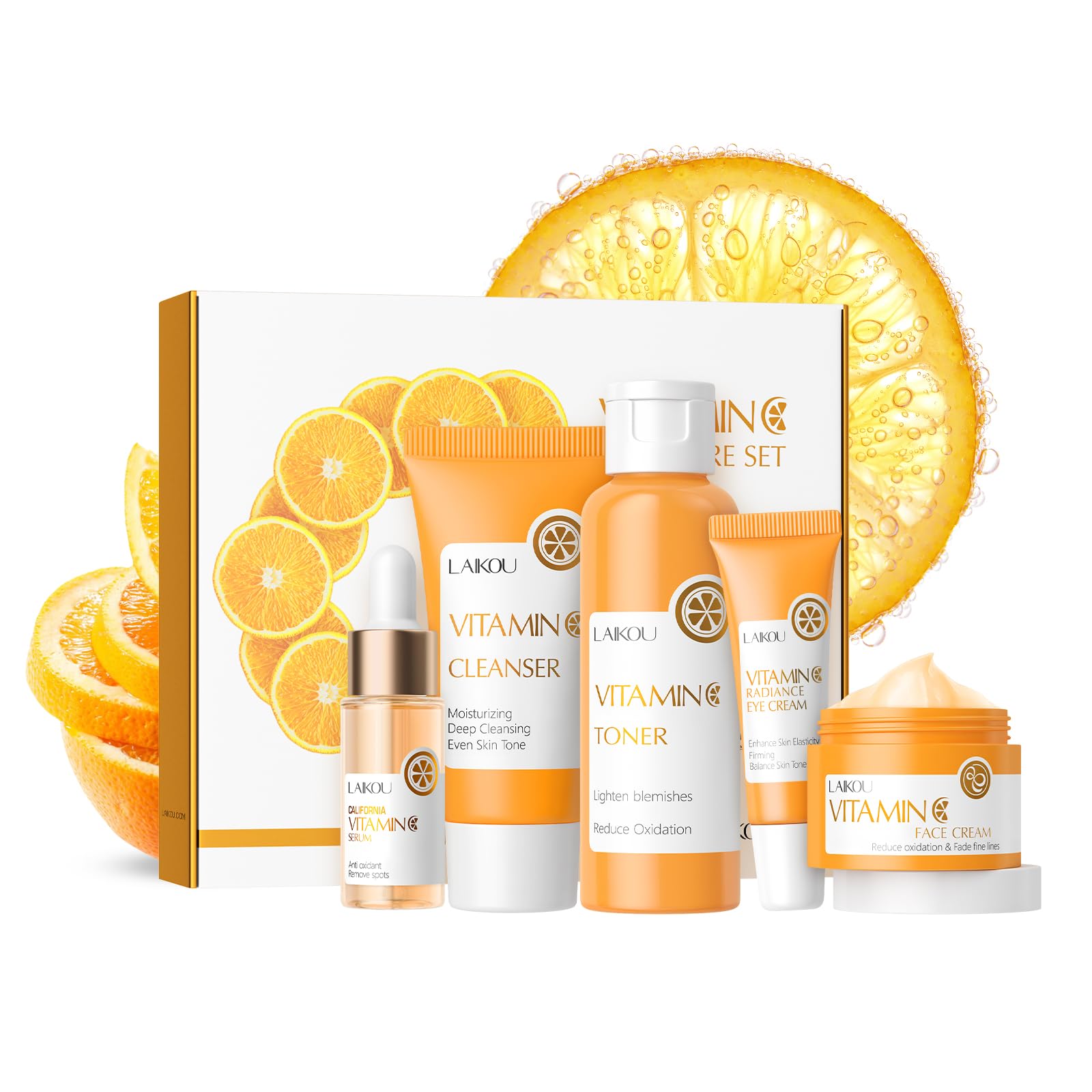 LAIKOU Vitamin C Skin Care, Skin Care Set Beginner Kit - Product Imagery
