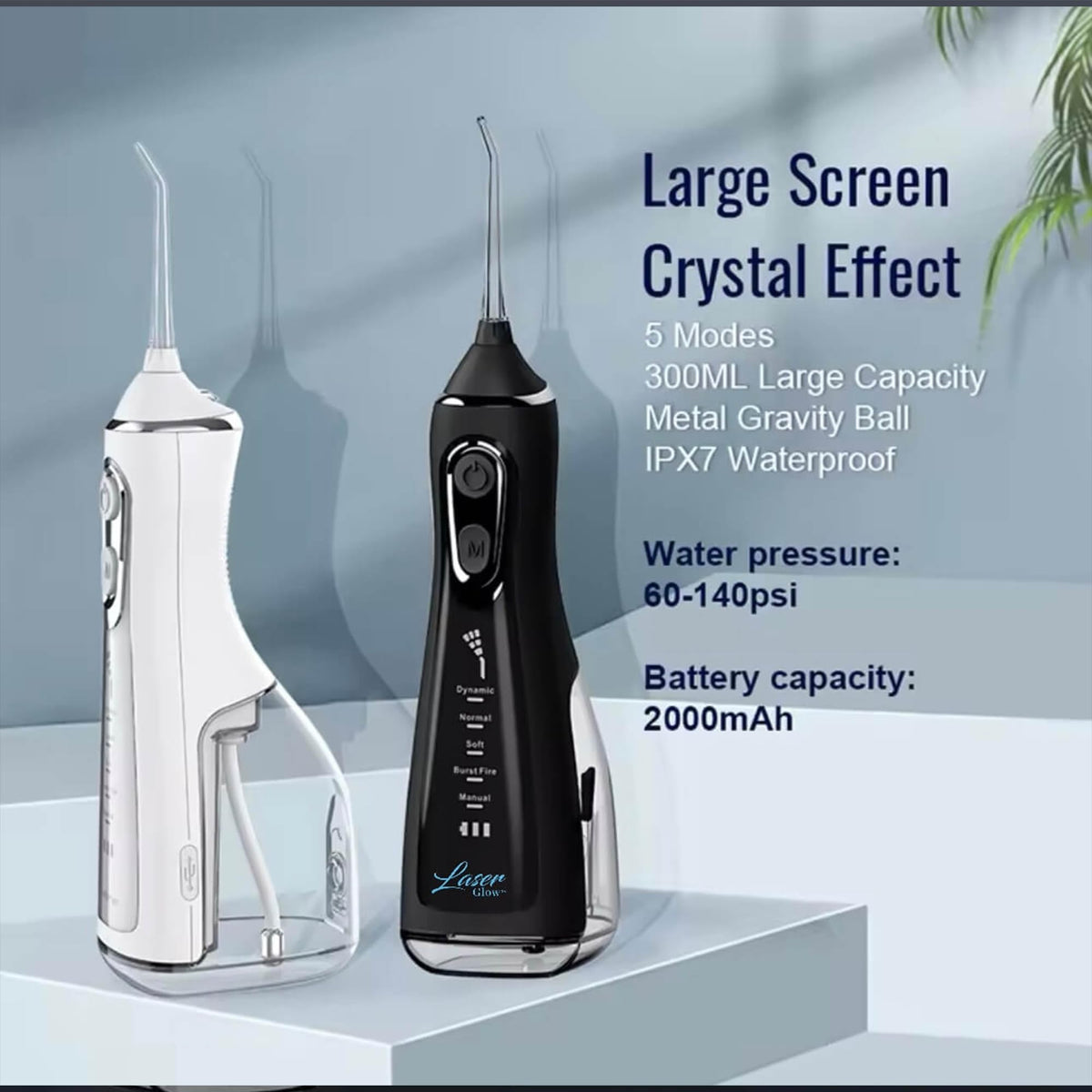 LaserGlow Cordless Water Flosser with LCD Screen 5 Cleaning - Laser Glow Official Imagery - 4