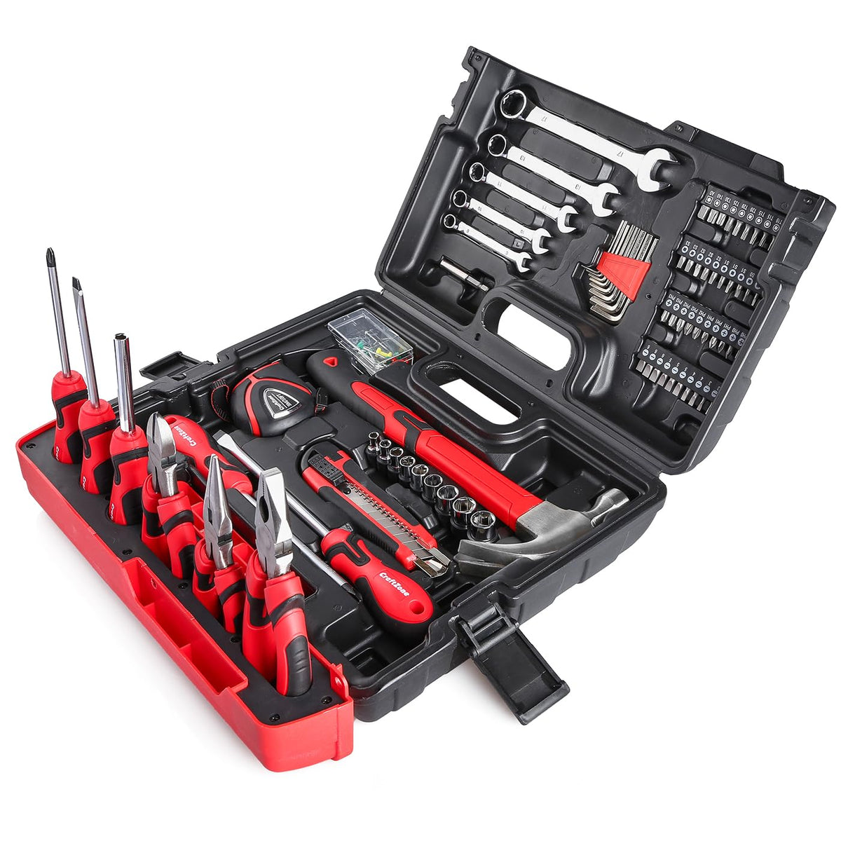 CRAFTZONE 105-Pcs Home Tool Kit, General Household Hand Tool Set with Case – Blue, Plastic