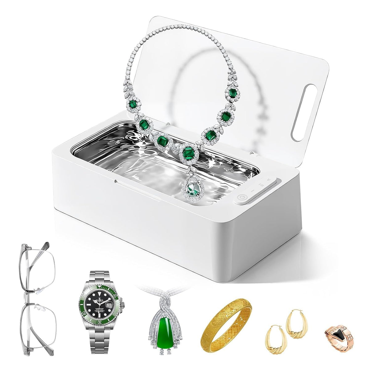 lunakind Ultrasonic Jewelry Cleaner Machine, 450ml 3 Timer Modes for Rings(053-P303) – product photo (Ultrasonic Cleaner