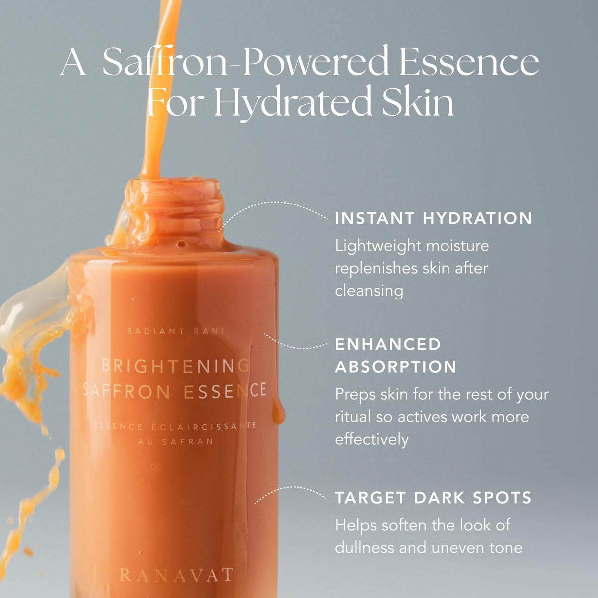RANAVAT BOTANICS RANAVAT Radiant Rani Brightening Saffron Facial Essence - Hydrating Milk Toner Formulated with Niacinam