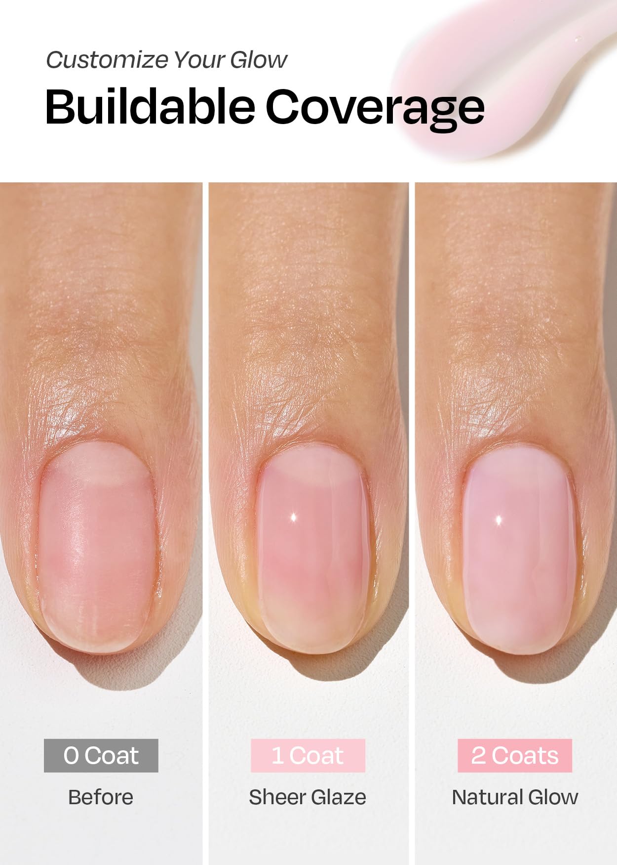 ohora Natural Glow Milk Syrup Nail Strengthener (Cherry Blossom) - Tinted Nail Hardener for Brittle, Damaged Nails, Quick-Dry Glossy Finish, Nail Repair & Growth, 15 mL