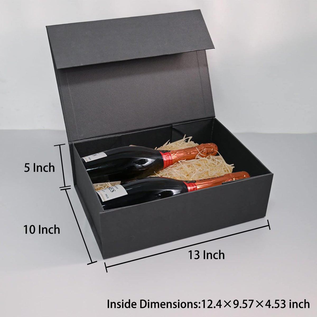 5 Pack 13 5x10x4 Black Magnetic Gift Boxes Bulk with Ribbon - LIFELUM Official Imagery - 5