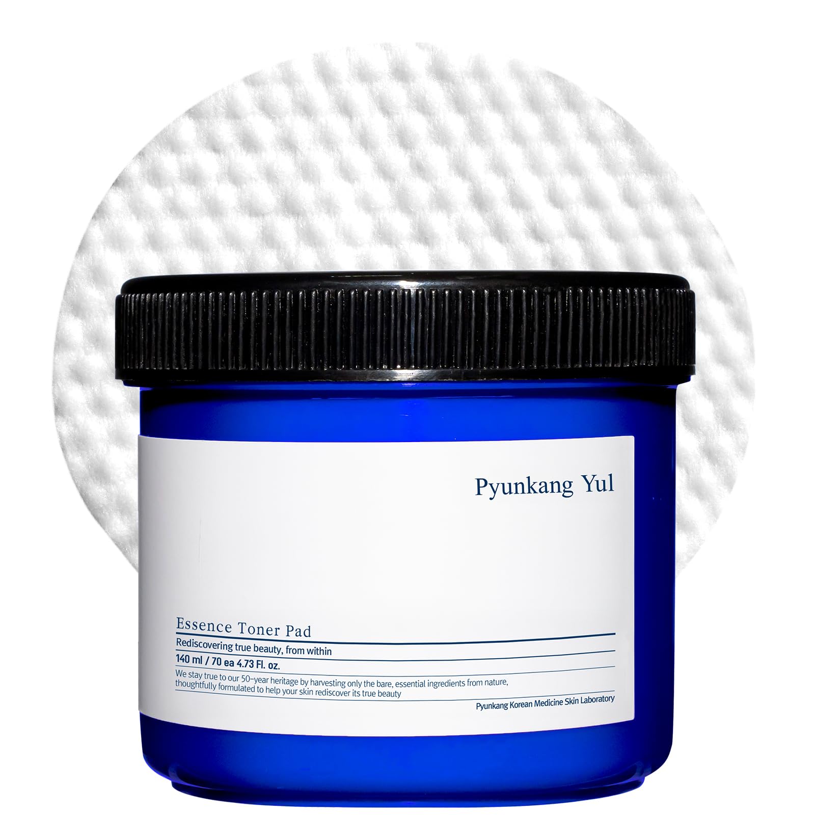 Pyunkang Yul Essence Toner Pad for Korean skincare, 70 ea, showing a box of toner pads with packaging details.