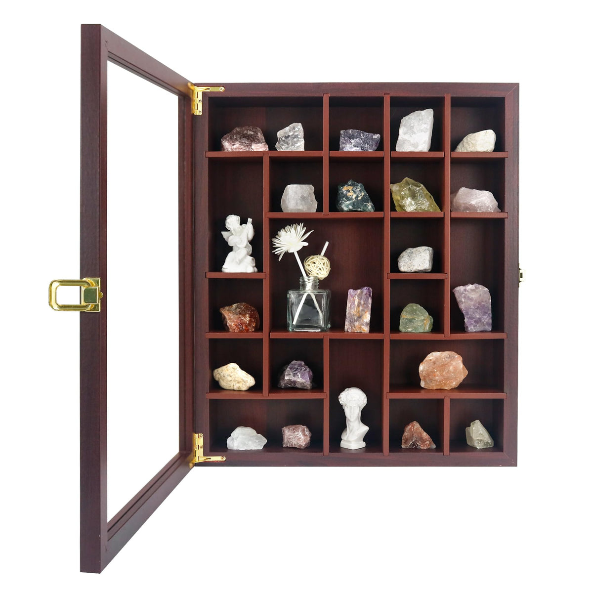 Rock Display Case Wall Mount Shadow Box with Shelves - FramePro Official Imagery - 2
