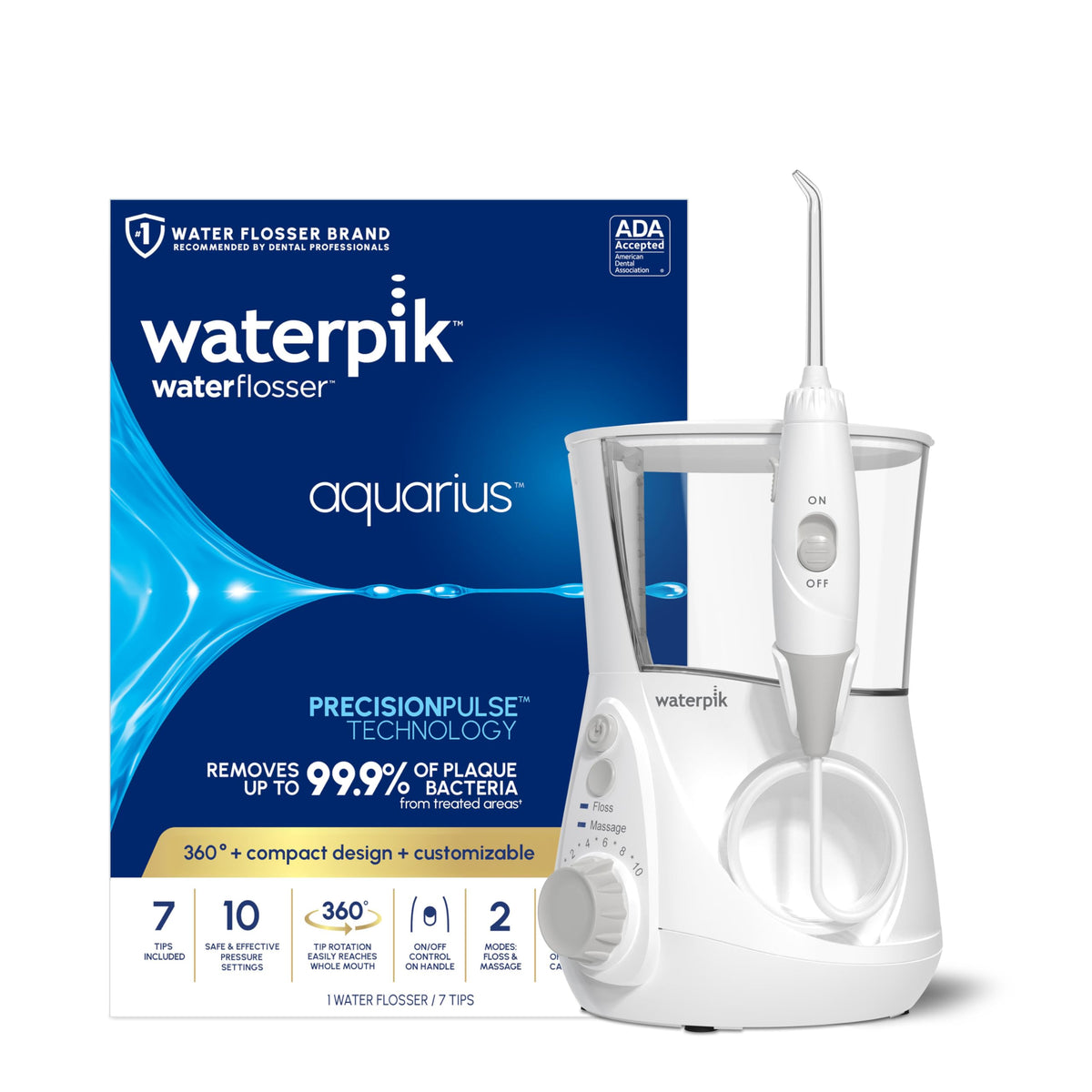 Waterpik Aquarius Countertop Water Flosser with 10 Settings - Waterpik Official Imagery - 2