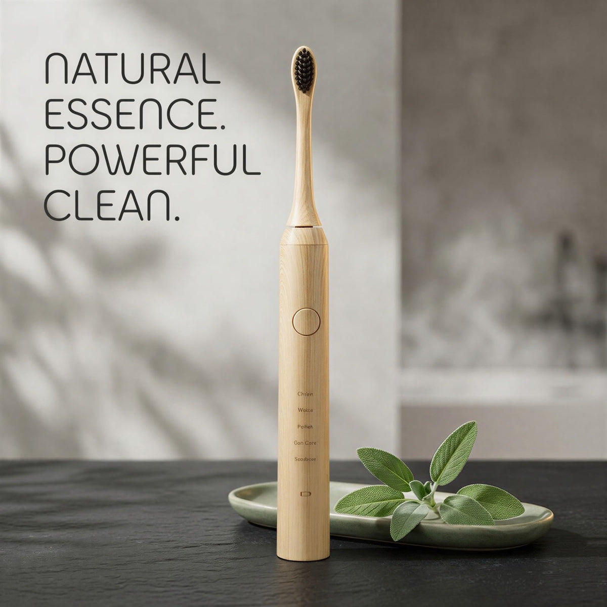 Electric Toothbrush, Wood Handle, High-Frequency Sonic Suspension, Soft Bristle|Rechargeable, IPX7 Waterproof, 4 Brush H