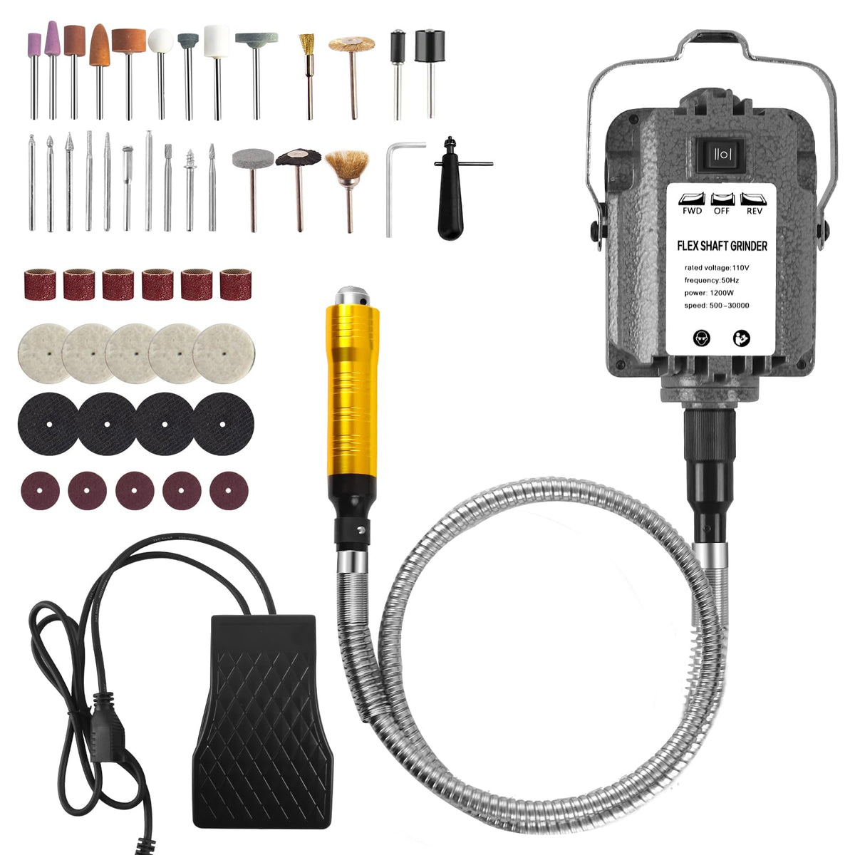 1200W 30000RPM Rotary Tool Electric Flex Shaft Rotary Tool - Enkreefi Official Imagery - 1
