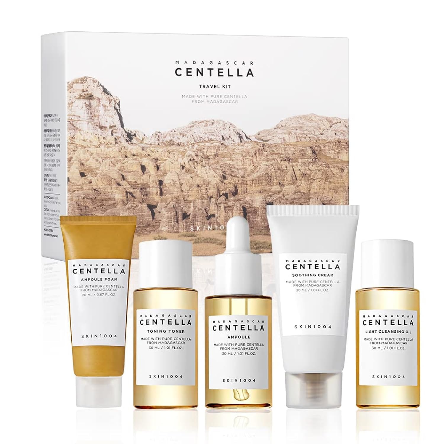 SKIN1004 Madagascar Centella Travel Kit, Toner, Ampoule, - Product Imagery