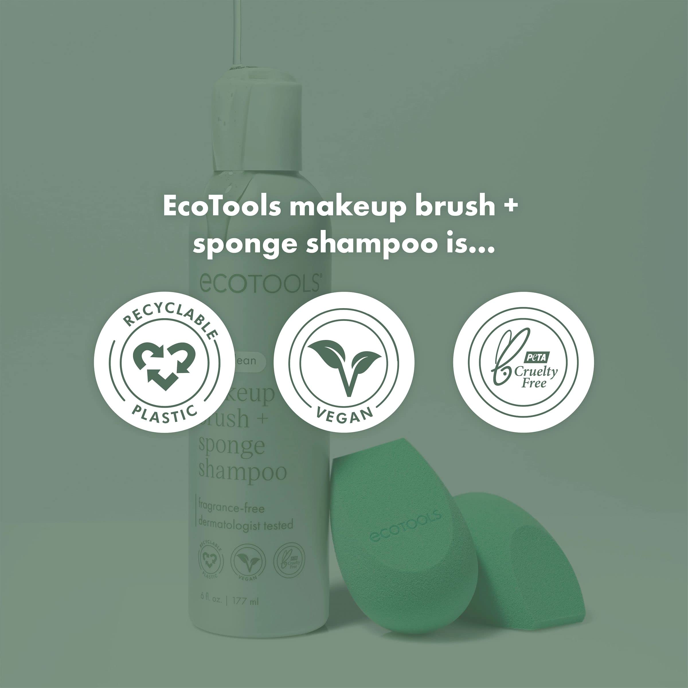 EcoTools XL makeup brush cleanser and sponge shampoo in a 16 fl oz bottle, fragrance-free cleaning agent for brushes and sponges.