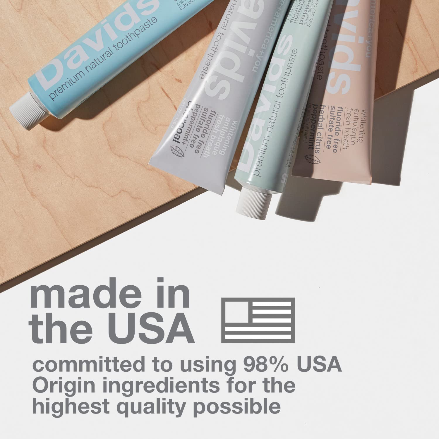 Davids Fluoride Free Toothpaste Teeth Whitening SLS Free Peppermint 5.25oz