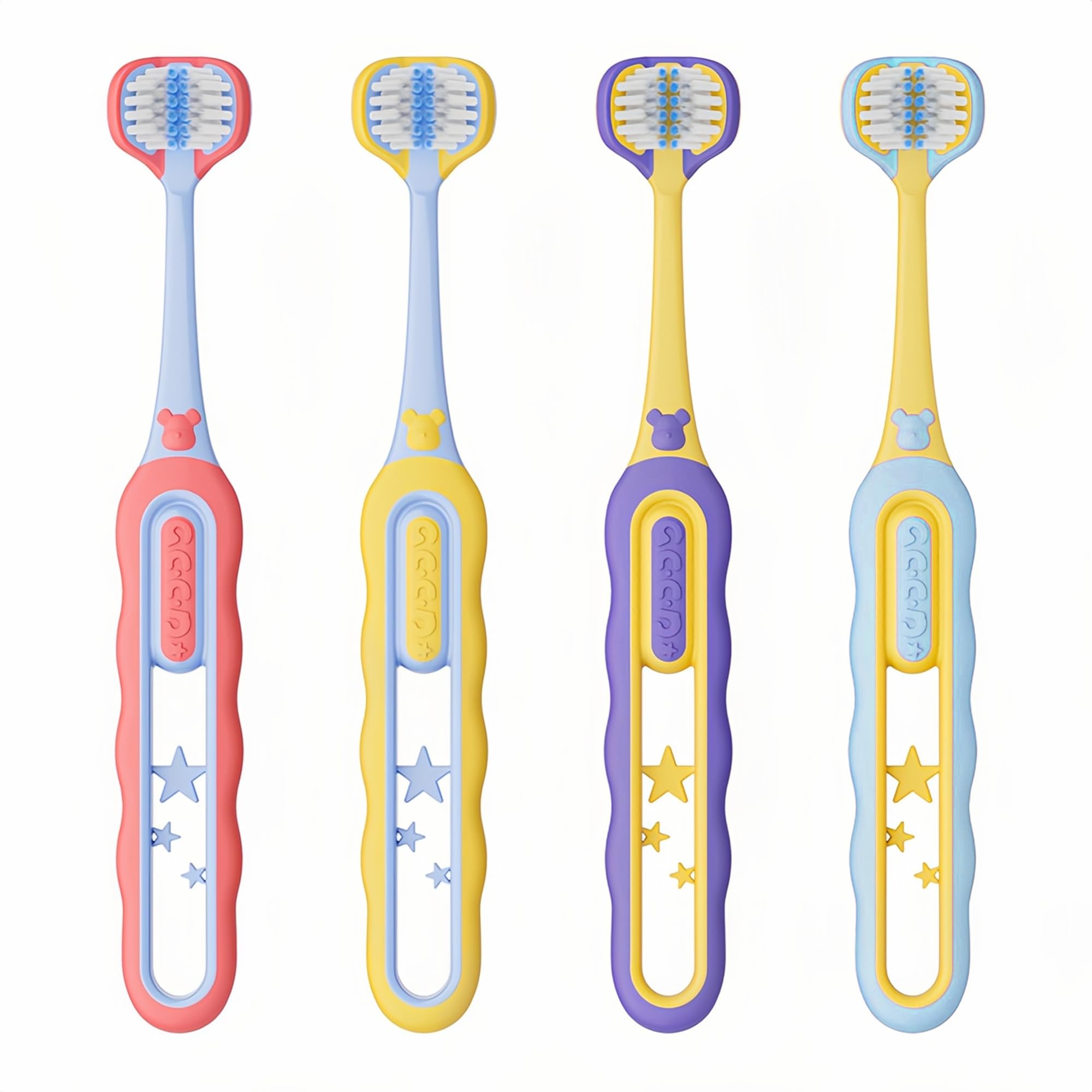 EASICUTI Soft Toddler Toothbrushes, Efficient 3 Sided - Product Imagery