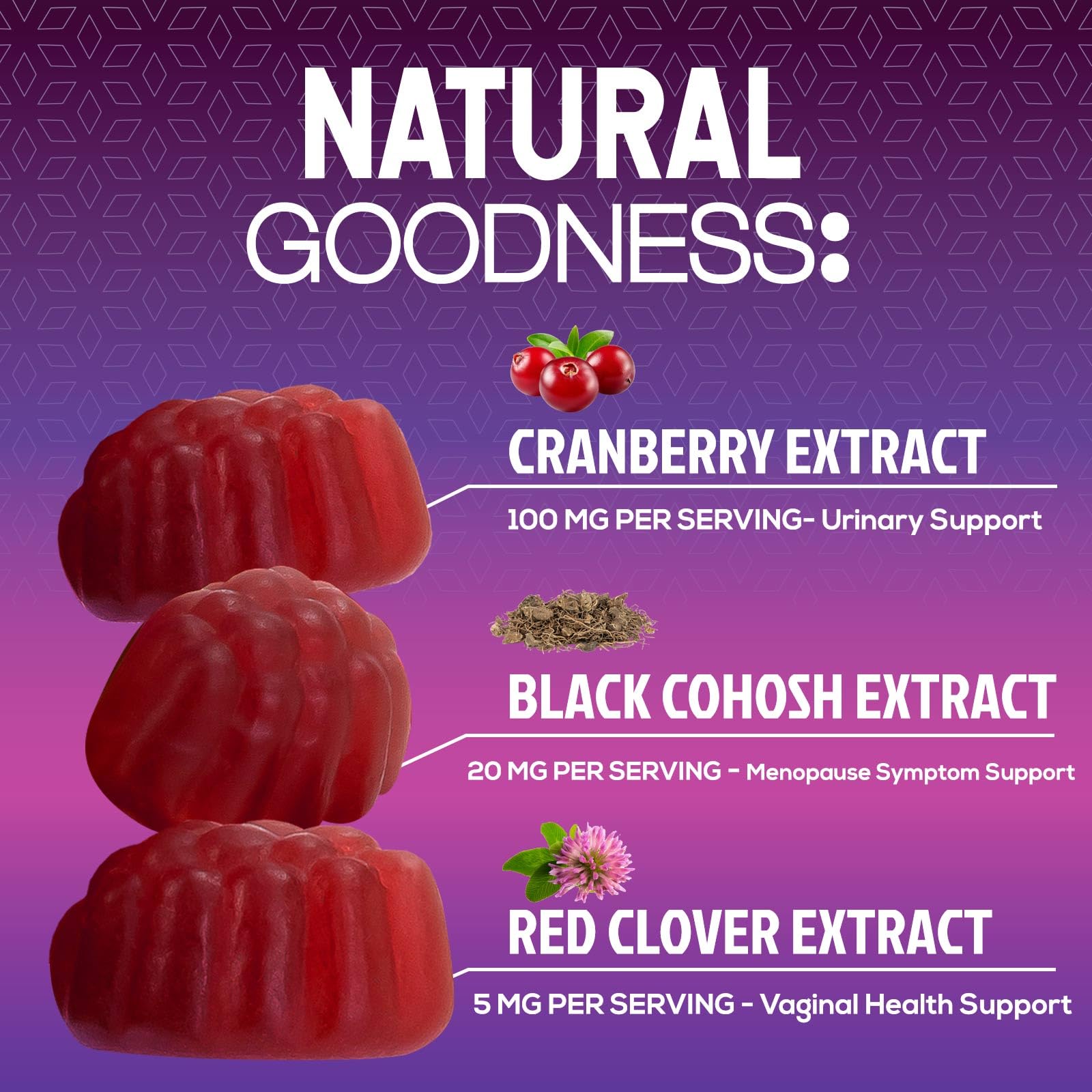 Menopause Probiotic Gummies for Women - Advanced Menopause Relief for Women with Black Cohosh - Complete Women's Probiotics Gummy Supplements for Mild Hot Flashes & Night Sweats Support - 60 Gummies