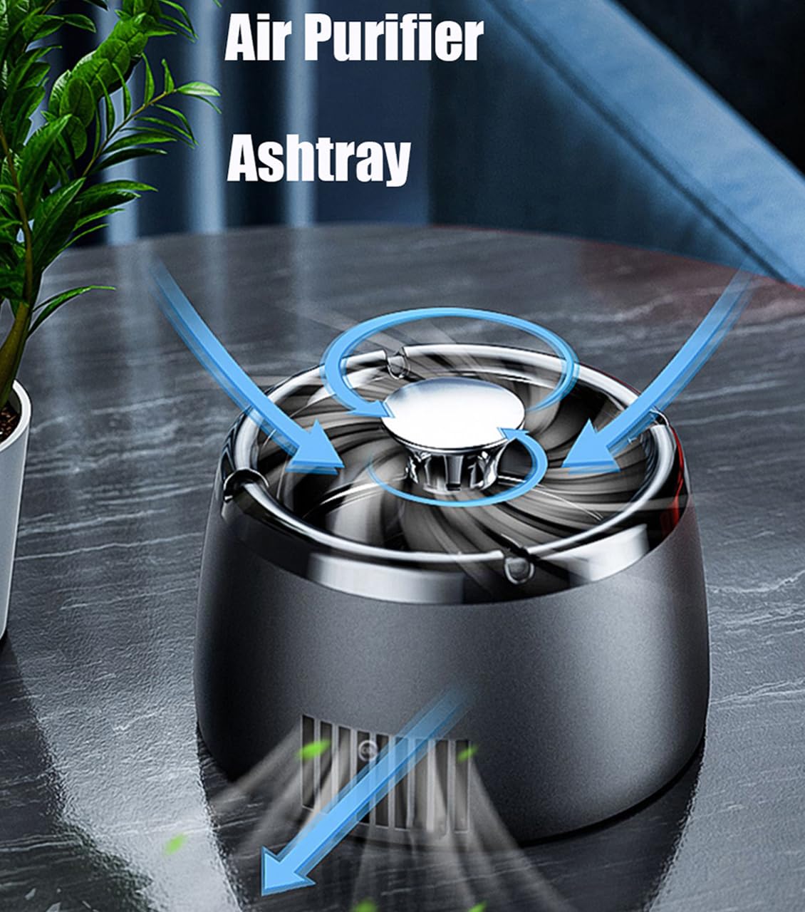 AJINIEHJ Smokeless Ashtray Smoke Removing Ash Tray Multifunctional 2 in 1 Smokeless Ashtrays Desktop USB Rechargeable Po