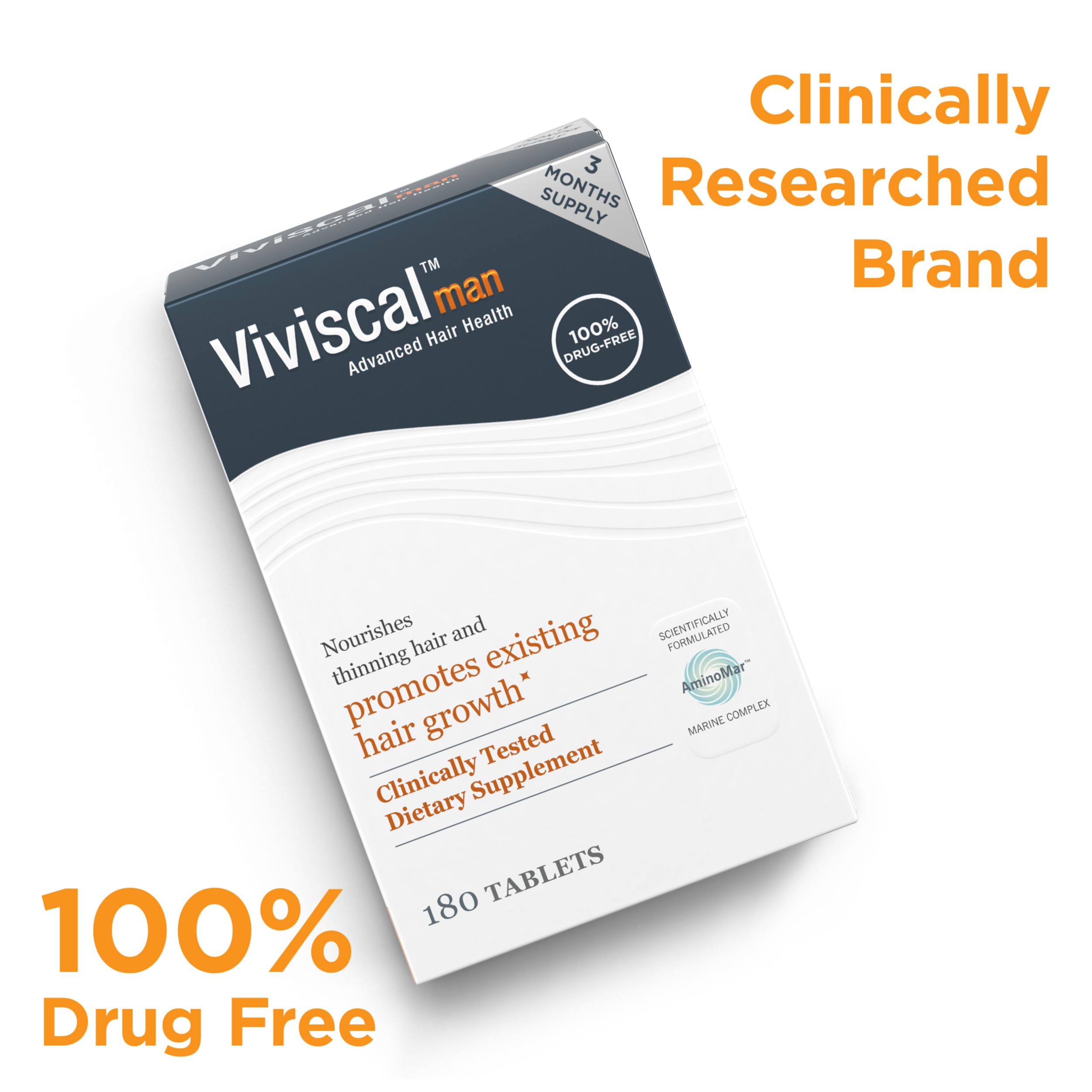 Viviscal Men's Hair Growth Supplements, 180 Tablets 3 Month Supply
