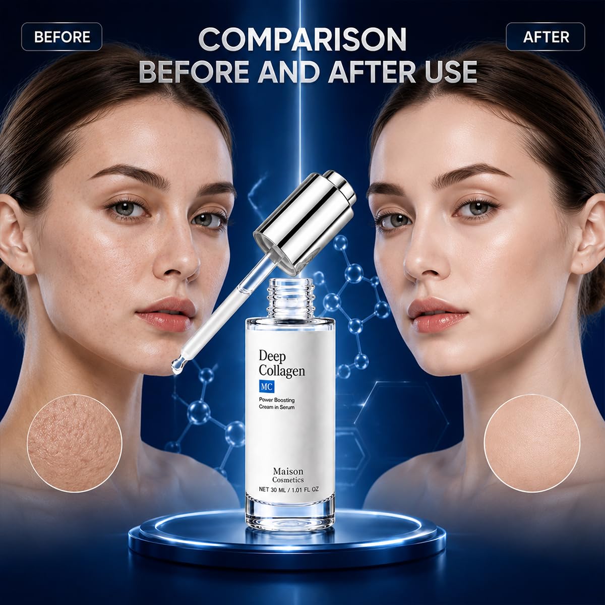 Zorlyna Maison Cosmetics Deep Collagen Serum, Korean Collagen Face Serum for Mature Skin, Hydrating & Firming Facial Ser
