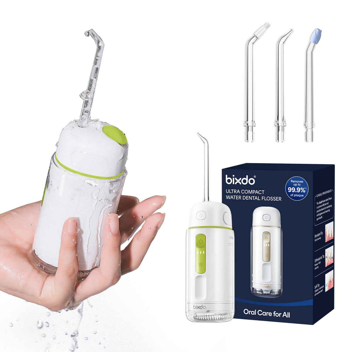 Flosser Go Portable Water Flosser for Travel - Bixdo Glossonic Official Imagery - 1