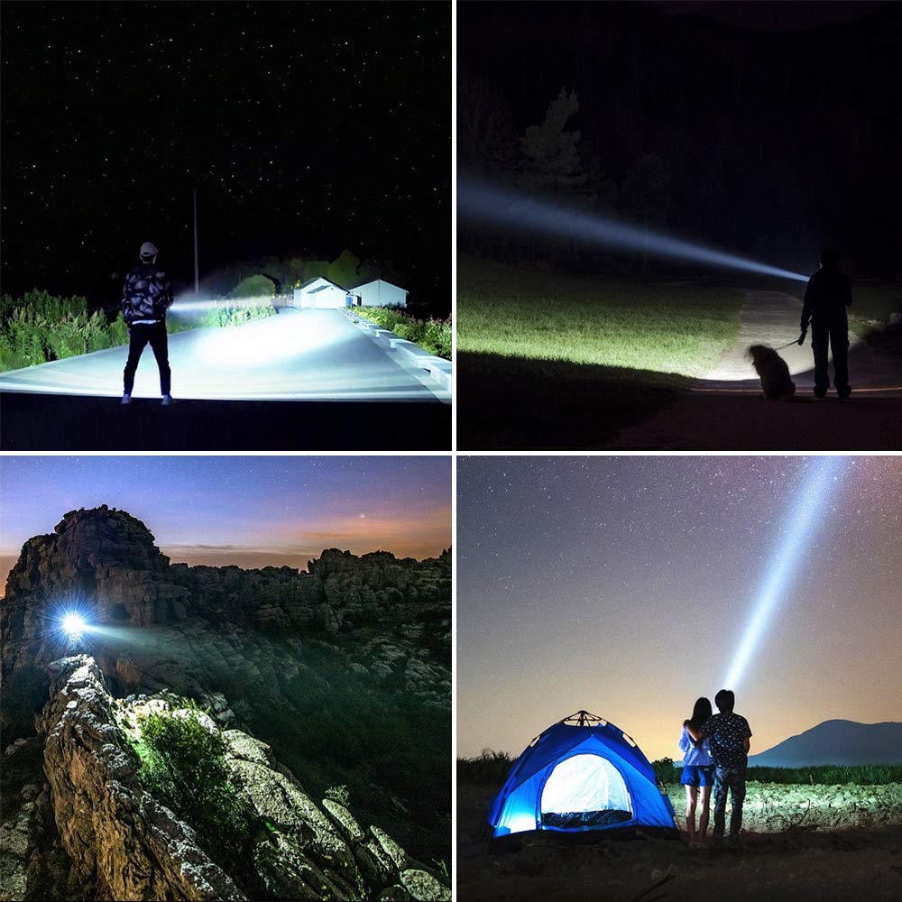 YIERBLUE Rechargeable Spotlight, Super Bright 2000,000 High Lumen LED Handheld Spotlight Long Lasting Large Flashlight S