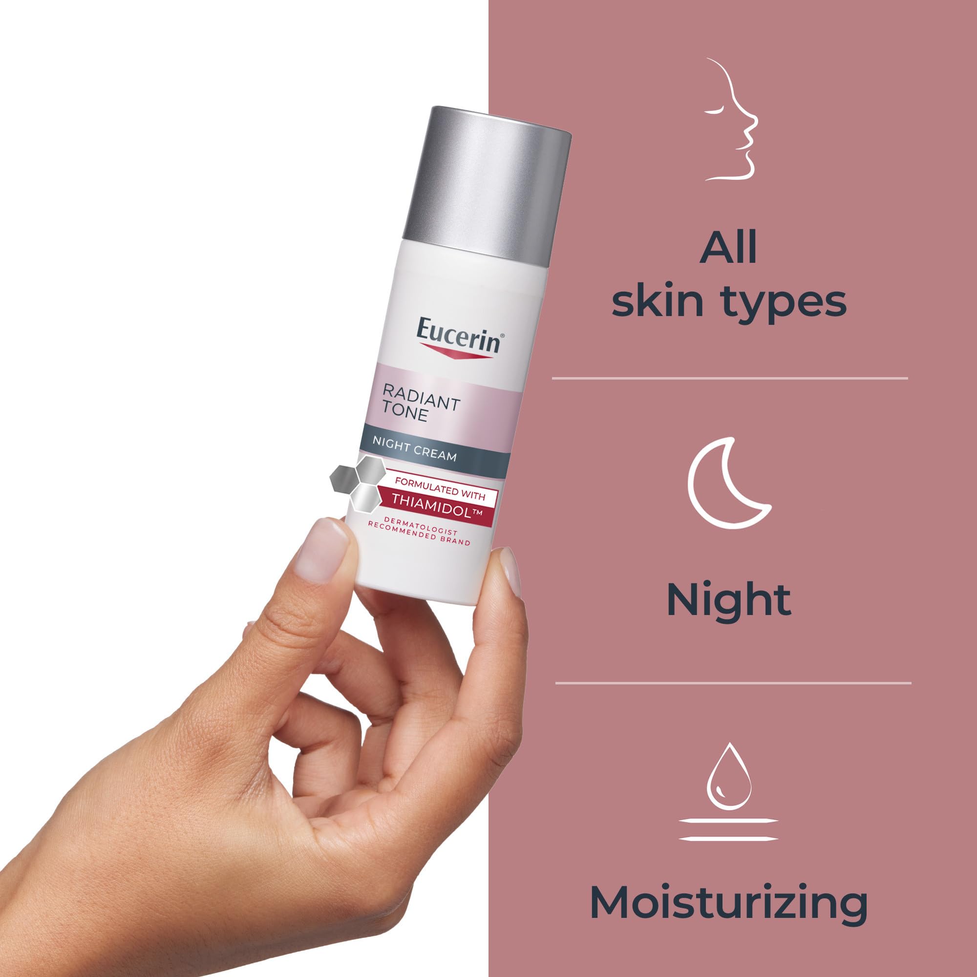Eucerin Radiant Tone Night Cream Dark Spot Corrector with Thiamidol, 1.7 OZ