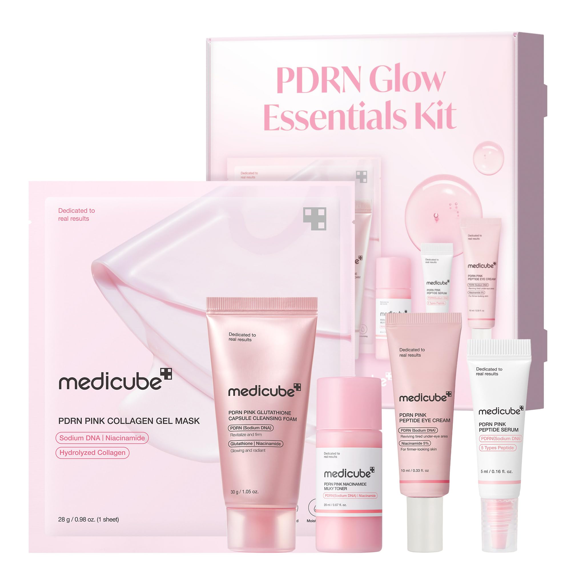 medicube PDRN Glow Essentials Kit, Mini Skincare Travel Set, - Product Imagery