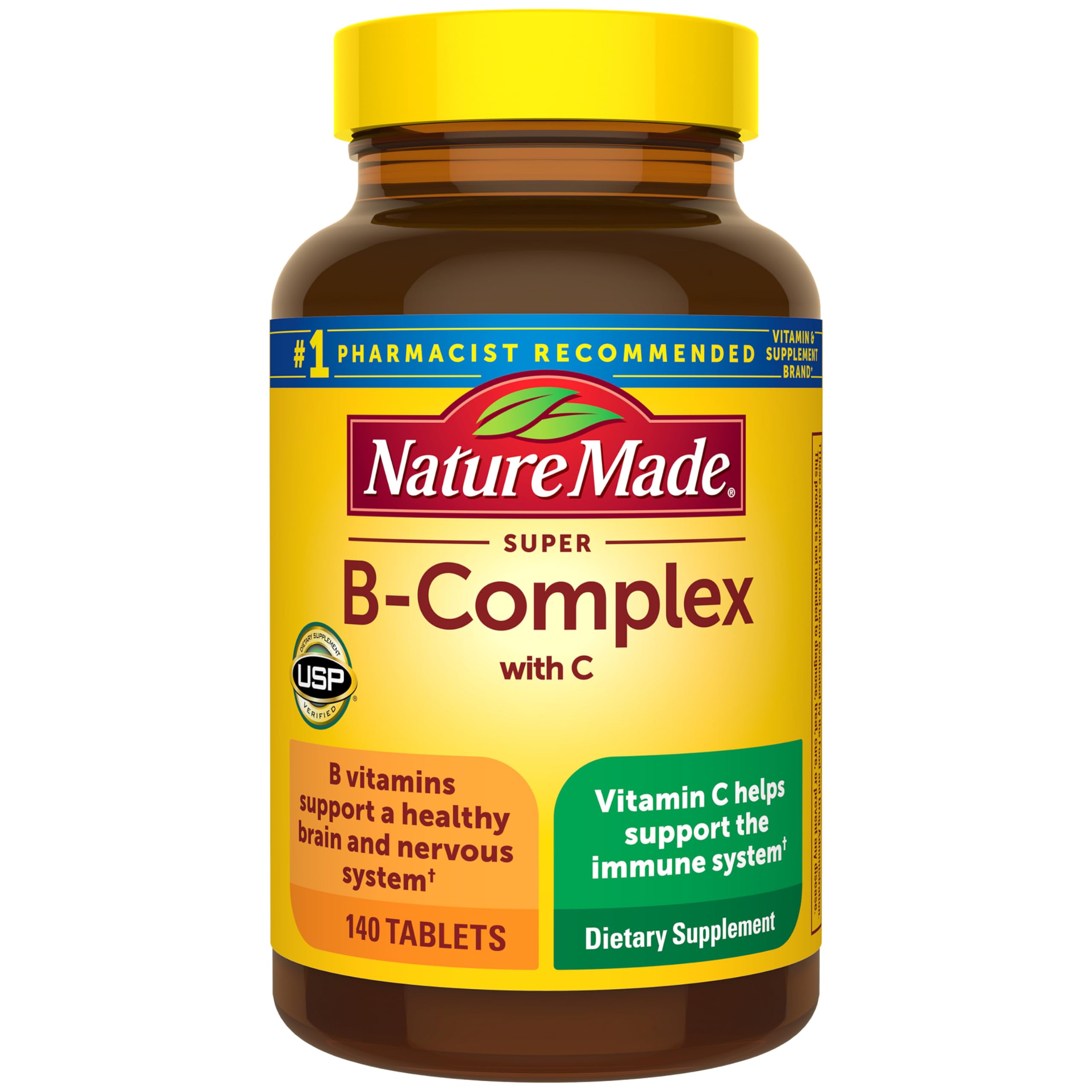 Nature Made Super B Complex with Vitamin C & Folic Acid, 140 - Product Imagery