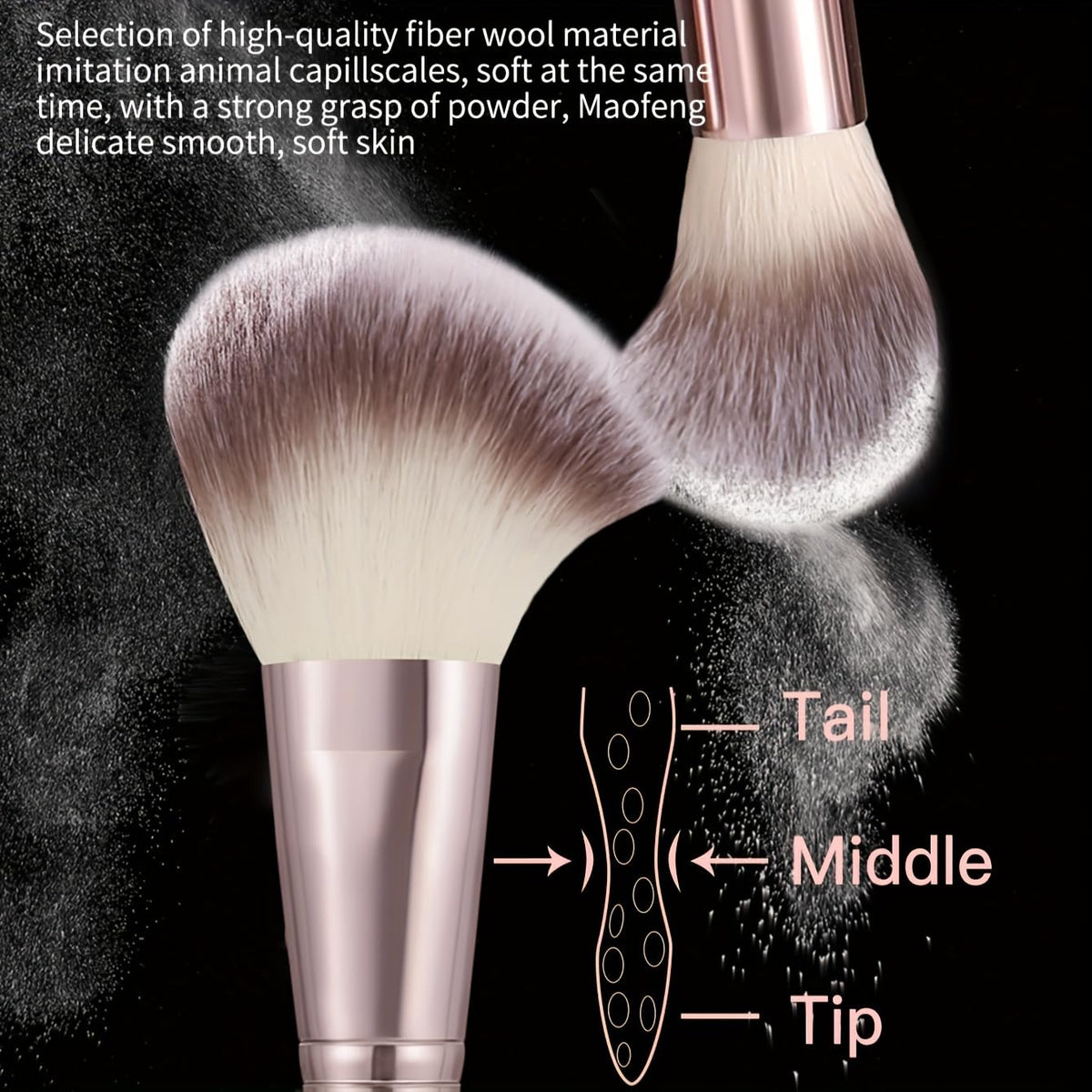 HGHDBT 42Pcs Brown Makeup Brushes Set Professional Premium Synthetic for Blush Foundation Eye Shadow Concealer Powder Ey