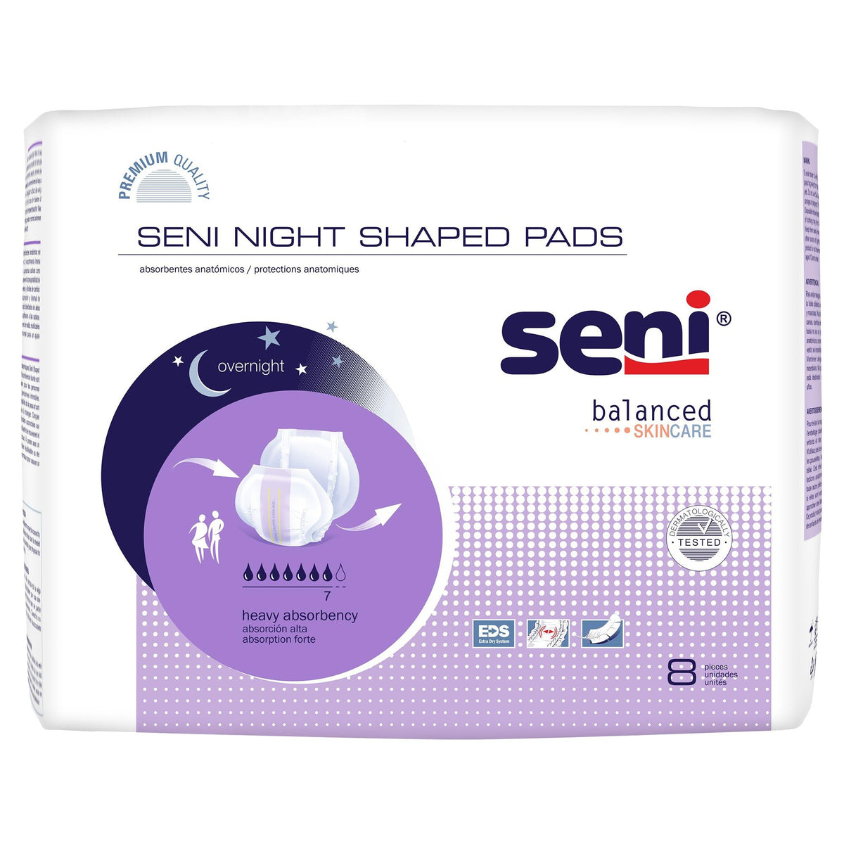 Seni Night Shaped Pads Unisex Heavy Absorbency 27 in 48 ct - Seni Official Imagery - 1