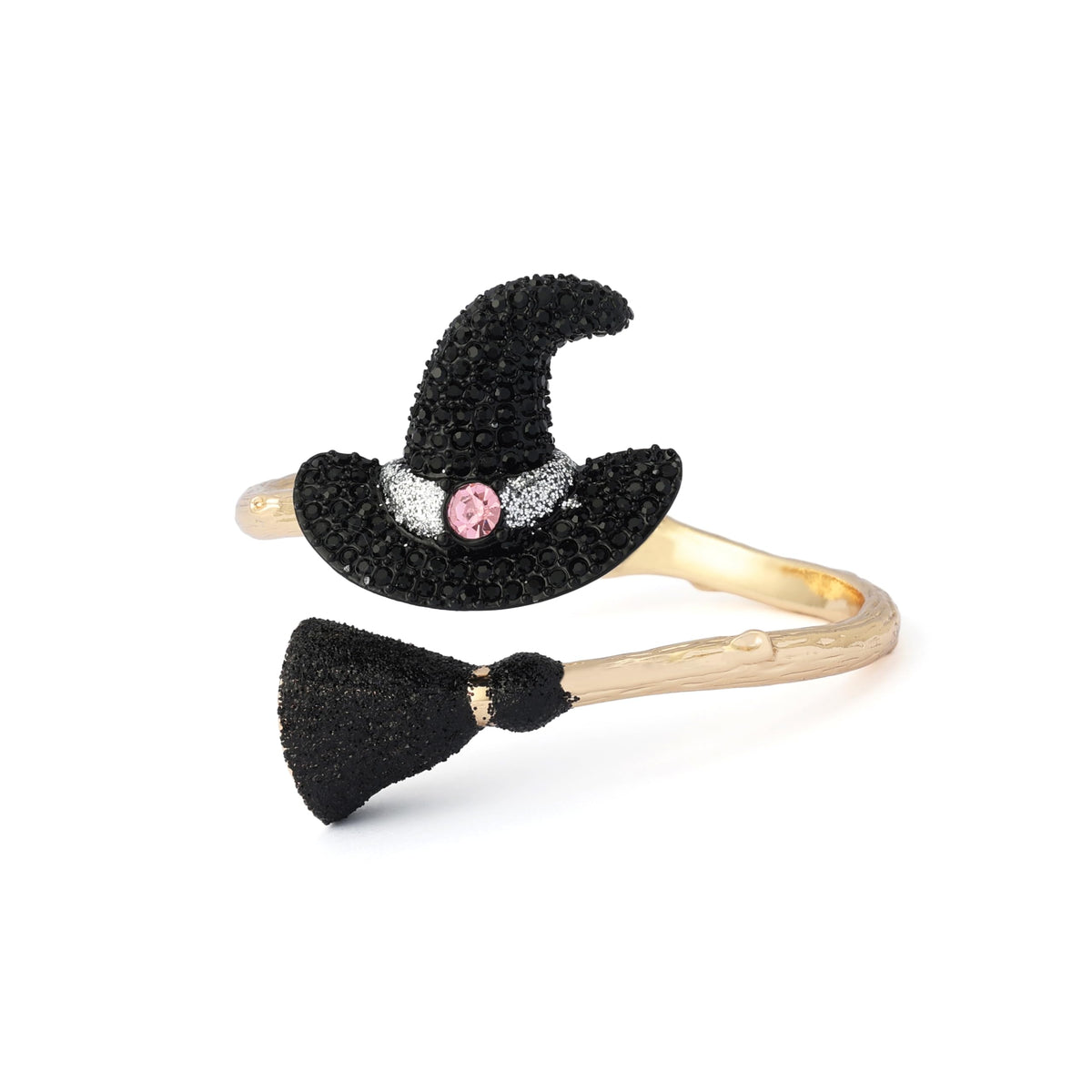 Betsey Johnson Jewelry Women's Pretty Spooky Witchy Hat Bangle Bracelet – Pink/Gold, One Size