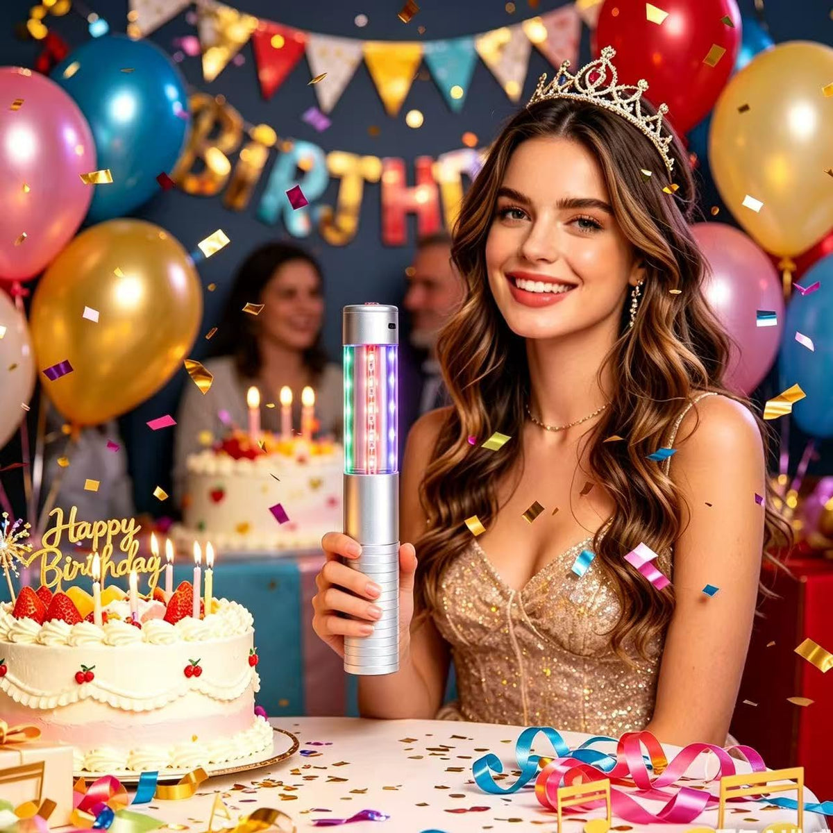 KEPARTYCAI 2 Pcs Upgrade Bottle Service Lights LED Strobe Baton Bottle Girl Lights Rechargeable Handheld Flashing Club S