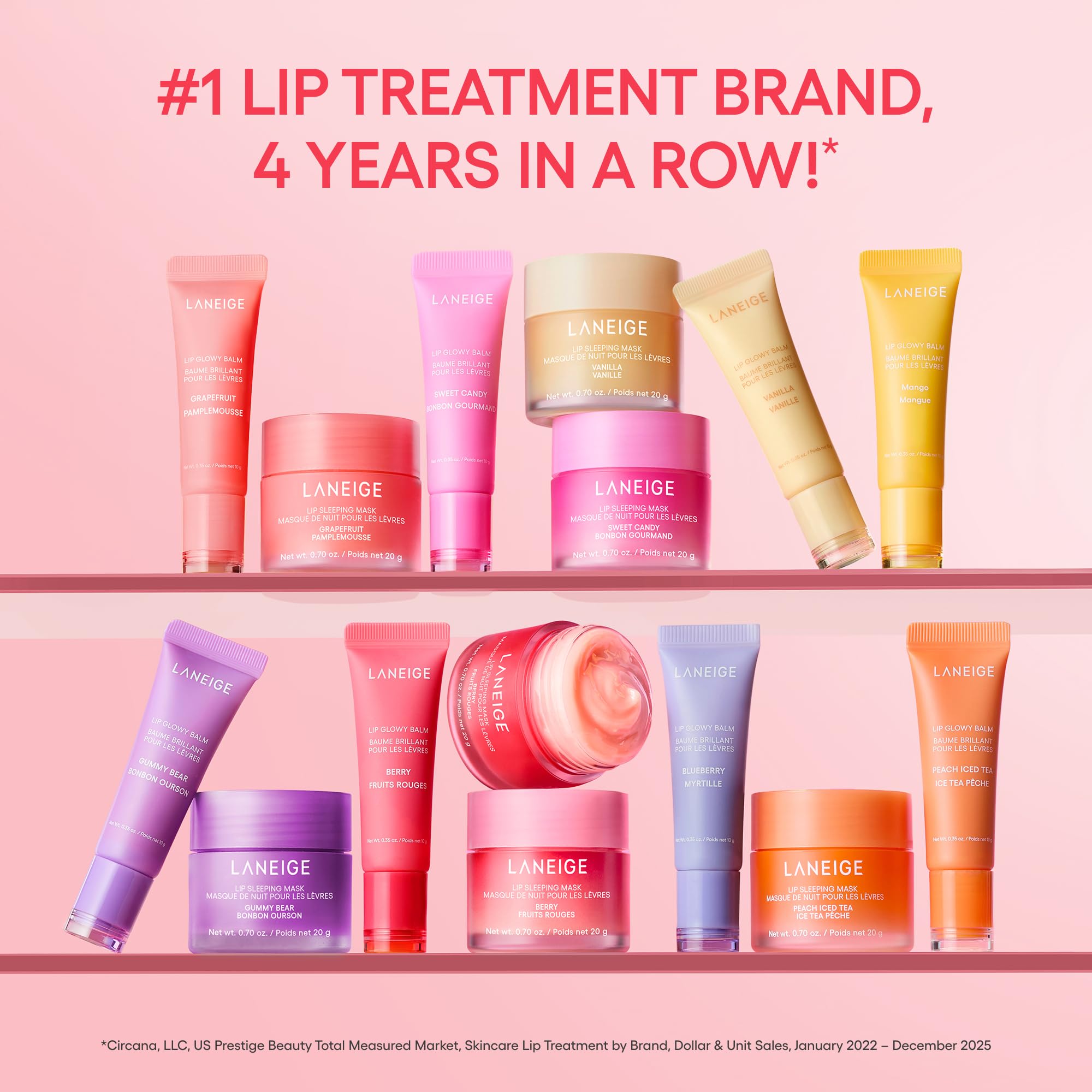 LANEIGE Lip Sleeping Mask: Hydrating & Nourishing Korean Overnight Lip Treatment Mask with Shea Butter, Vitamin C & Murumuru, Antioxidants For Flaky, Dry Lips | Korean Skin Care, Berry
