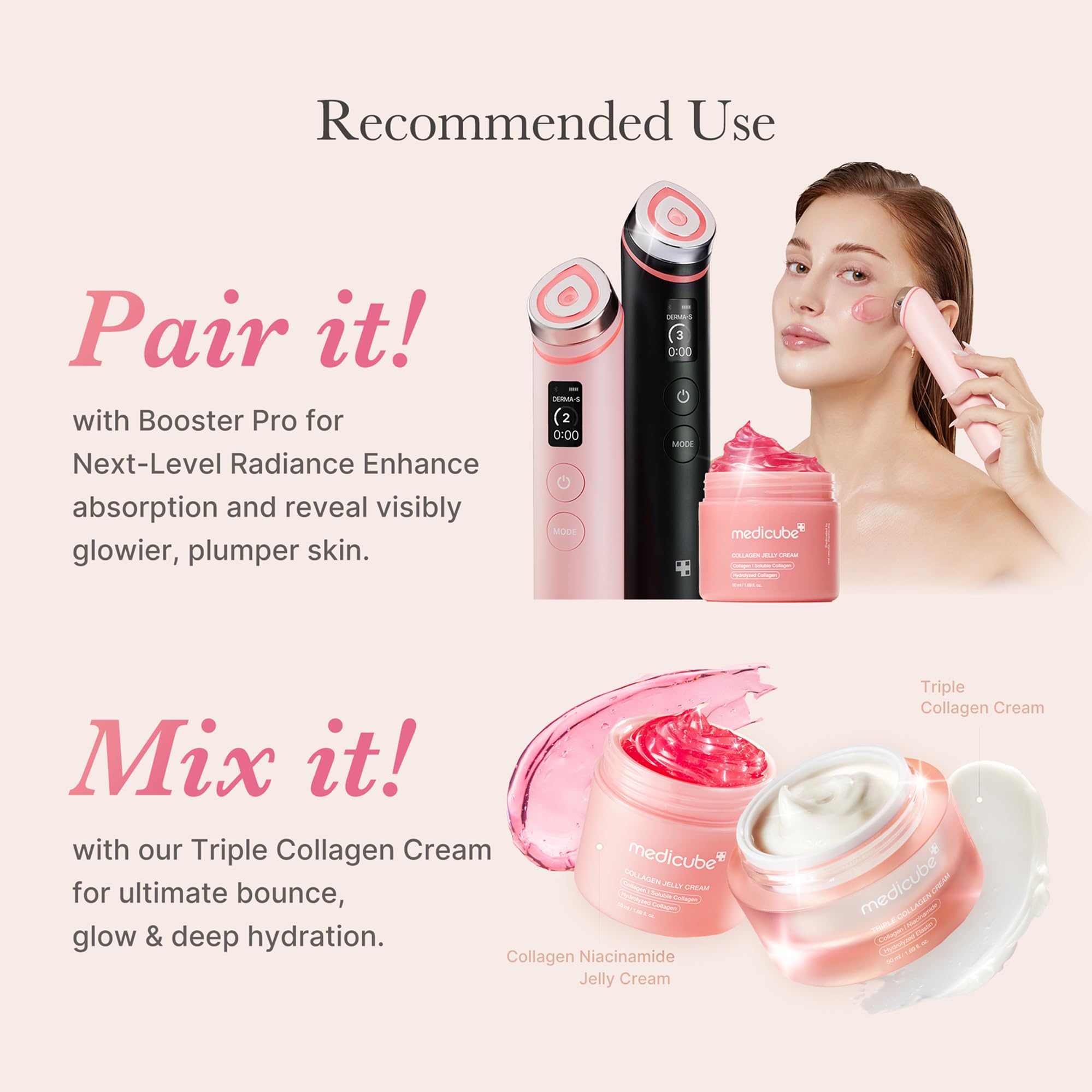 medicube Collagen Niacinamide Jelly Cream 3.71oz moisturizer with a smooth, gel-like texture for glowing skin and hydration