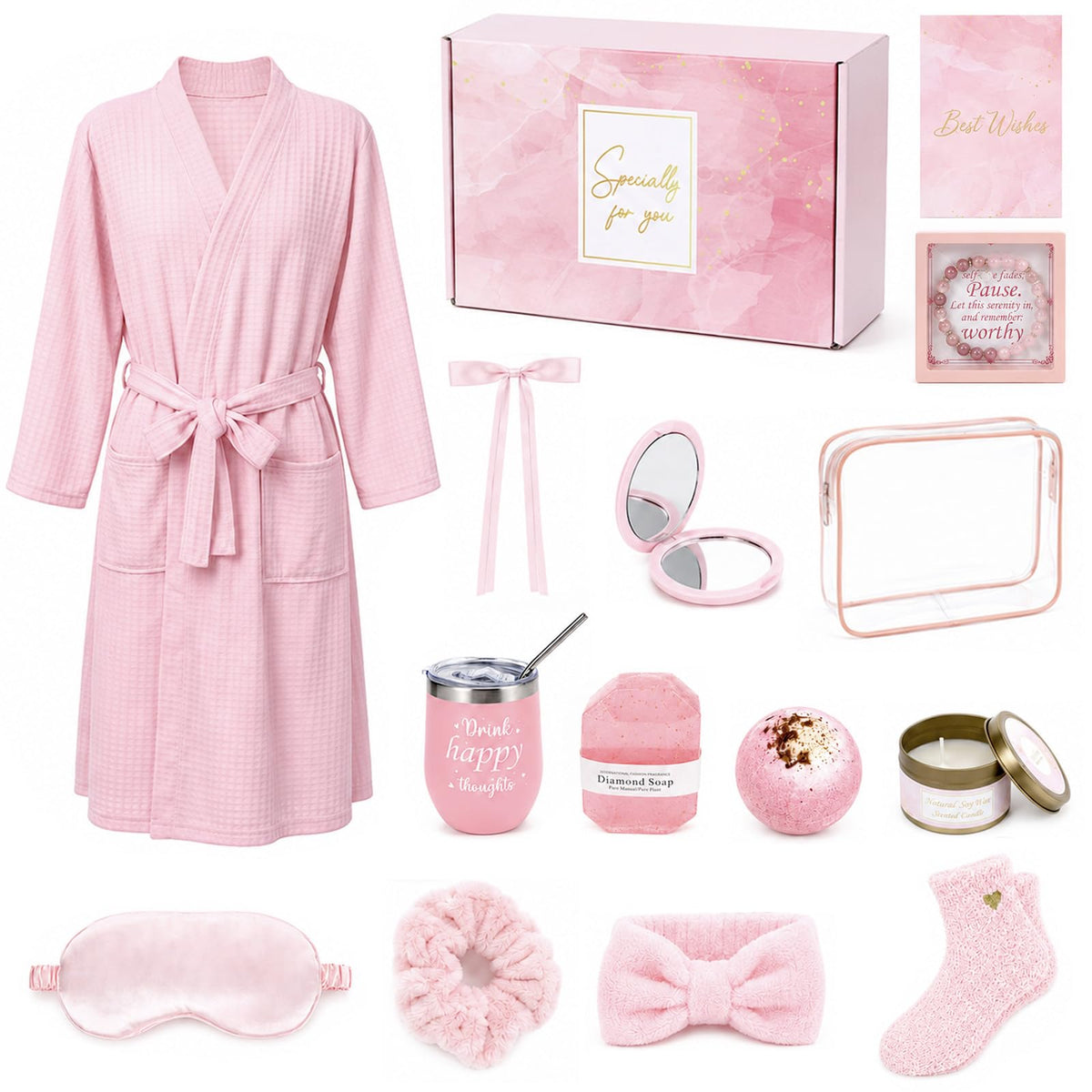 14 Pcs Birthday Gifts for Women Relaxing SPA Robe Sets - gisgfim Official Imagery - 2