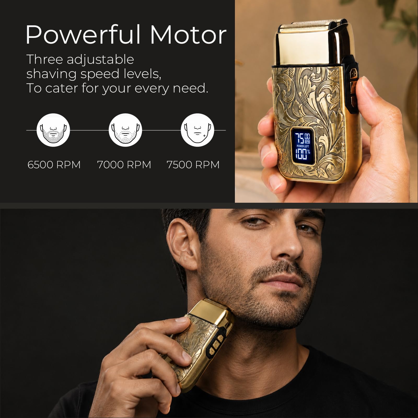 Ufree electric foil shaver for men with a sleek face shaver design, ideal for close grooming and facial hair removal.