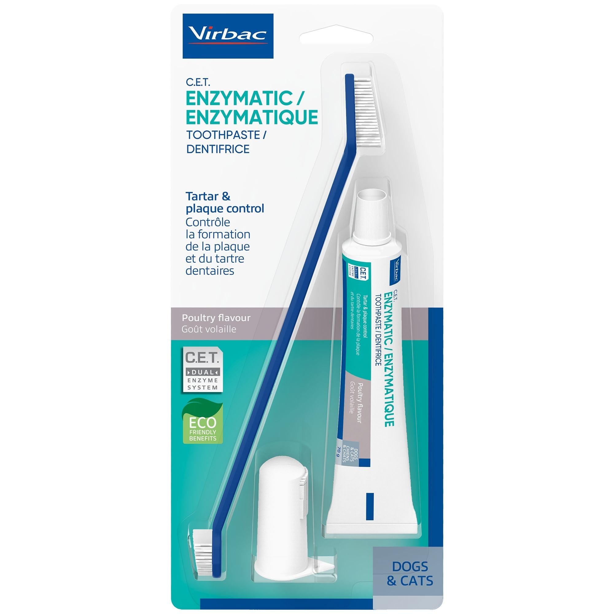 C.E.T. Oral Hygiene Kit for Dogs, Poultry flavor Toothpaste with - Product Imagery