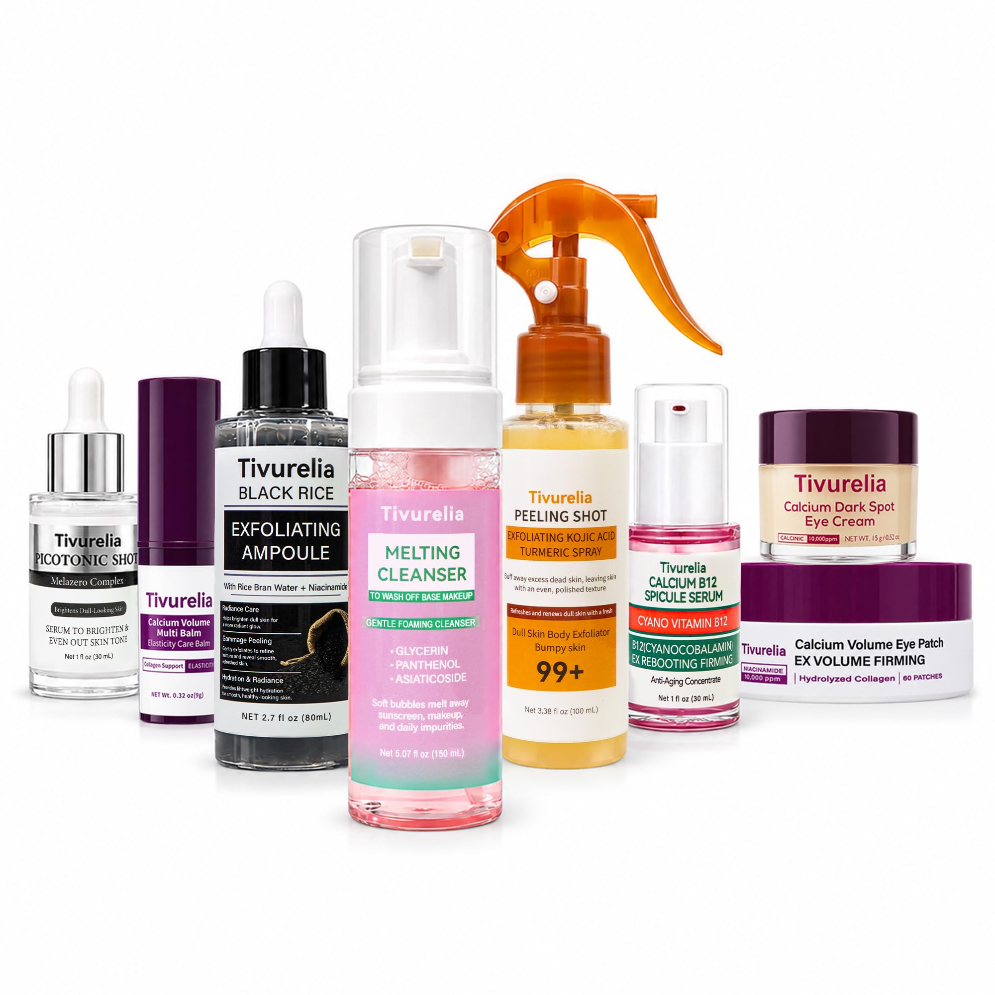 Calcium Daily Skincare Set, Facial Care Kit with Cleanser, - Product Imagery