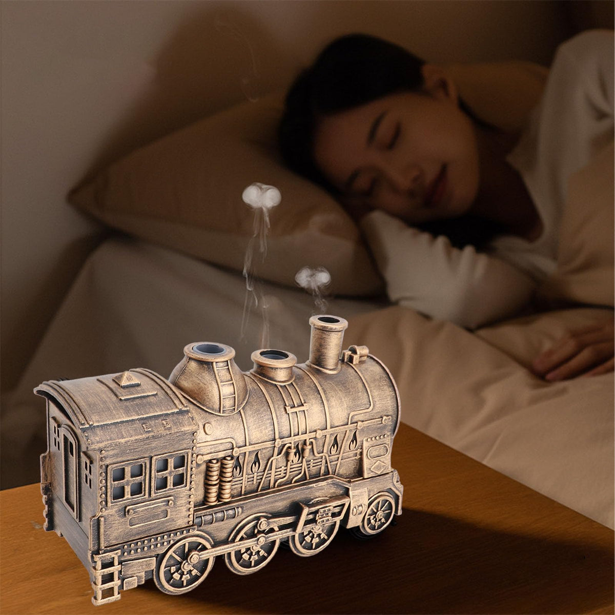Train Shape Cool Mist Humidifier Dual Outlets for Bedroom - Zunate Official Imagery - 4