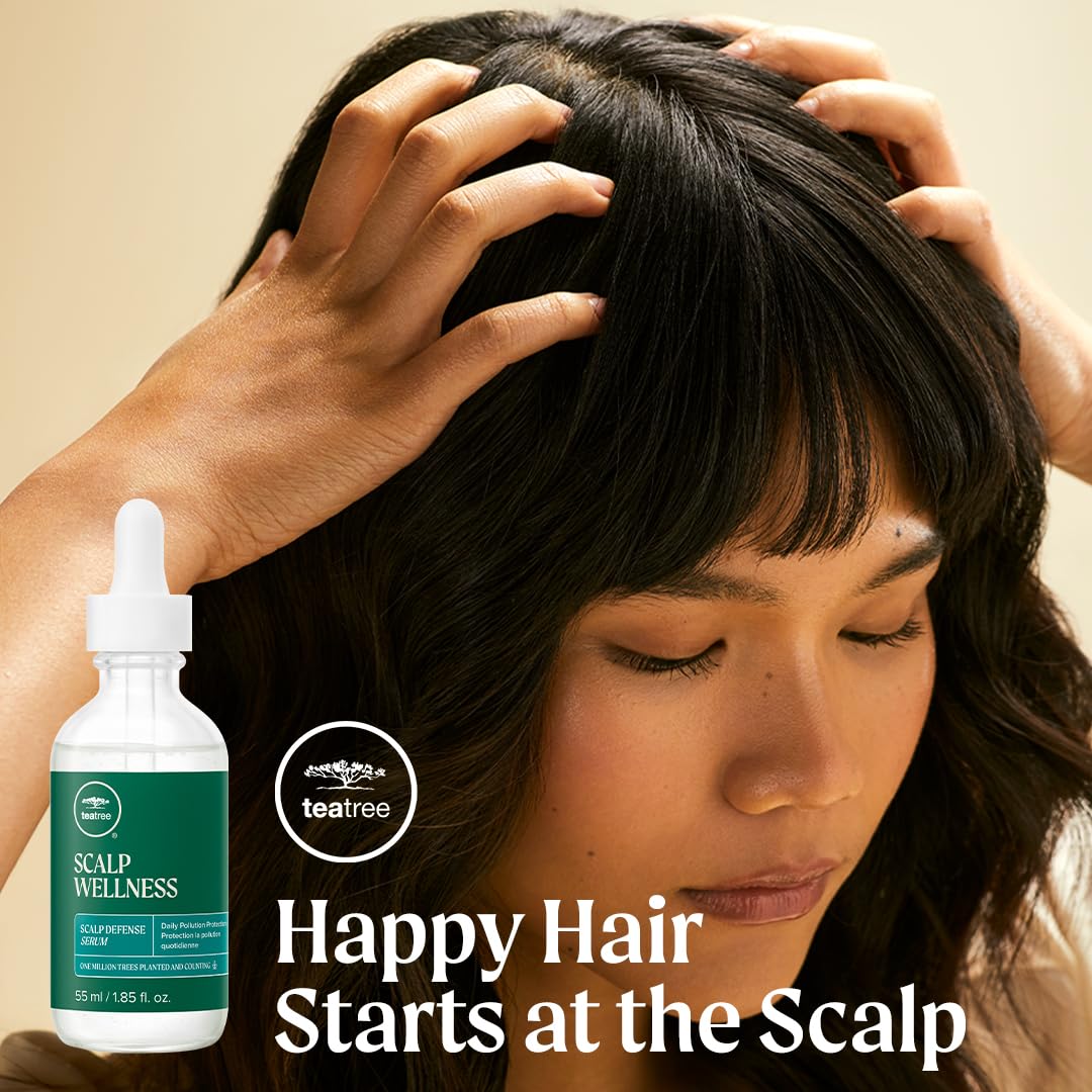 Tea Tree Scalp Wellness Scalp Defense Serum for all hair types, pollution protection, 1.85 fl oz, natural hair styling treatment.