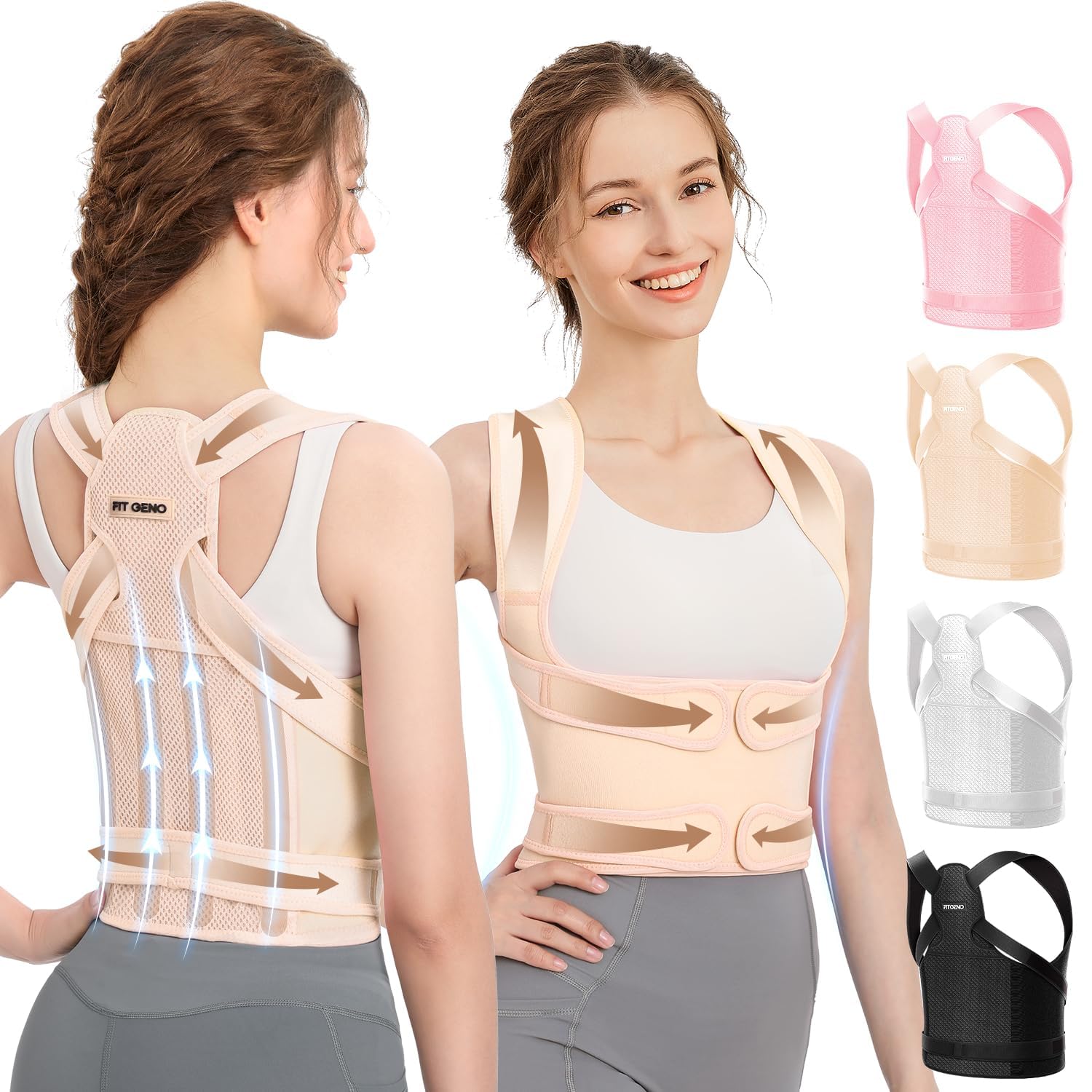 Fit Geno Posture Corrector for Women & Men, Back Shoulder - Product Imagery