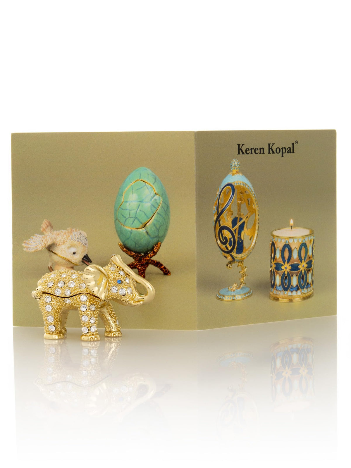 Keren Kopal Miniature Golden Elephant Trinket Box Faberge - Keren Kopal Official Imagery - 4