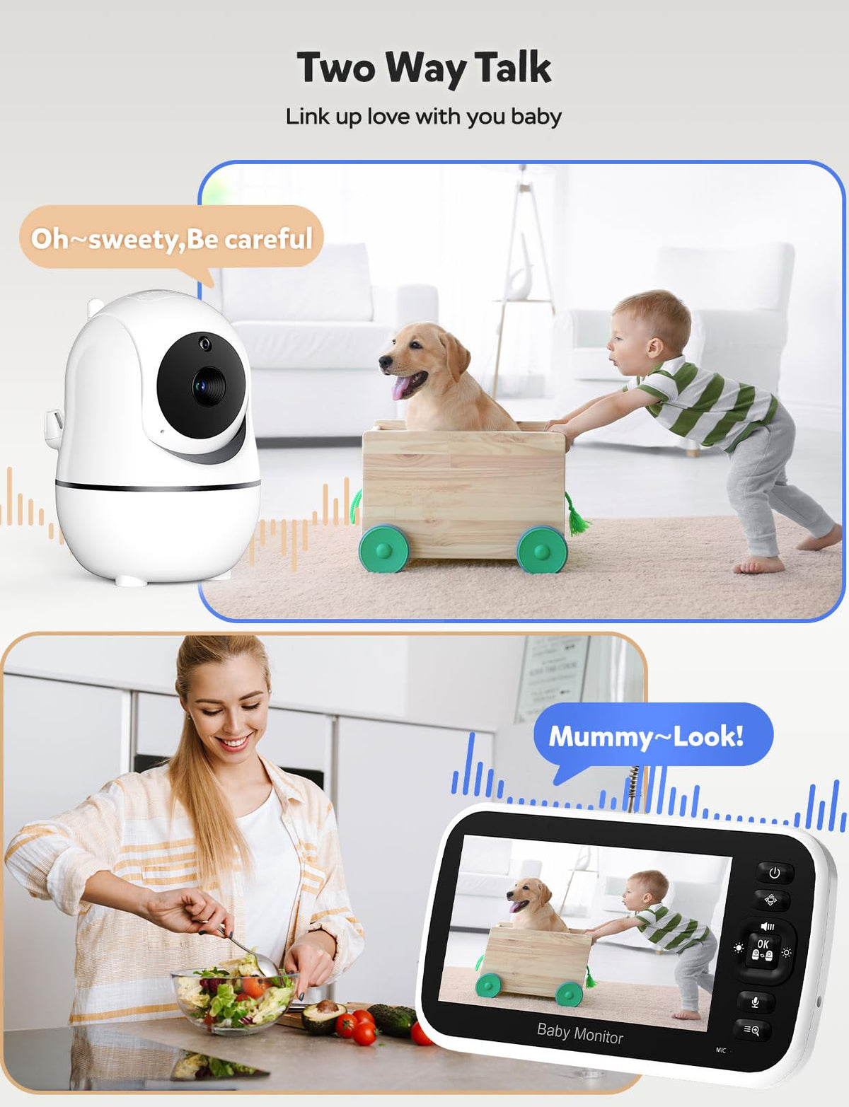 GoodBaby 5" Baby Monitor with Camera and Audio No WiFi – full view, size 5
