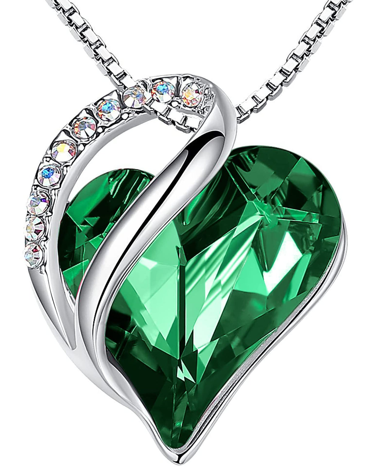Leafael Gift Necklaces for Women, Infinity Love Birthstone Heart Crystal Pendant, Birthday Anniversary Jewelry for Wife,